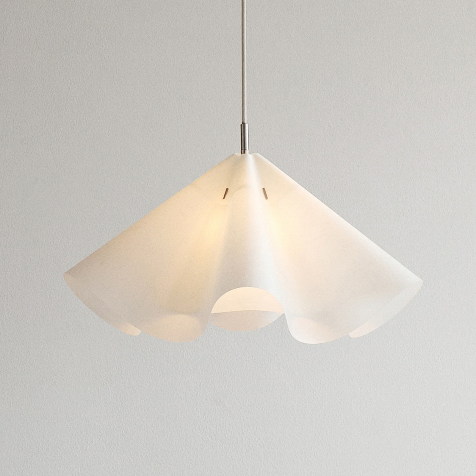 Suspension Sinuate, acier/blanc, Ø 60 cm, E27, papier - Moebe Suspension Sinuate, acier/blanc, Ø 60 cm, E27, papier - Moebe