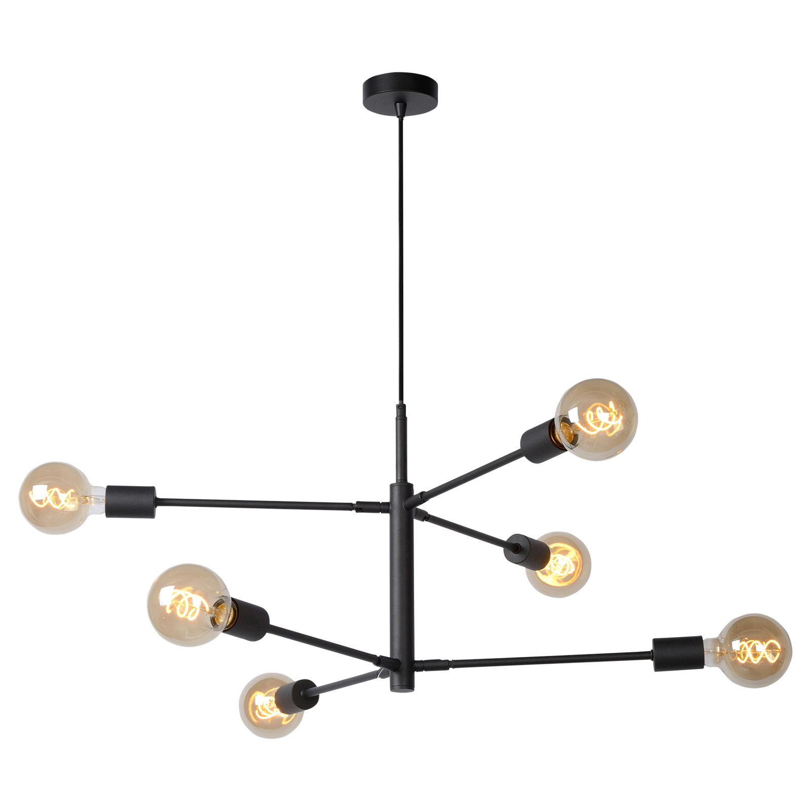 Hanglamp Lester, 6-lamps, verstelbaar