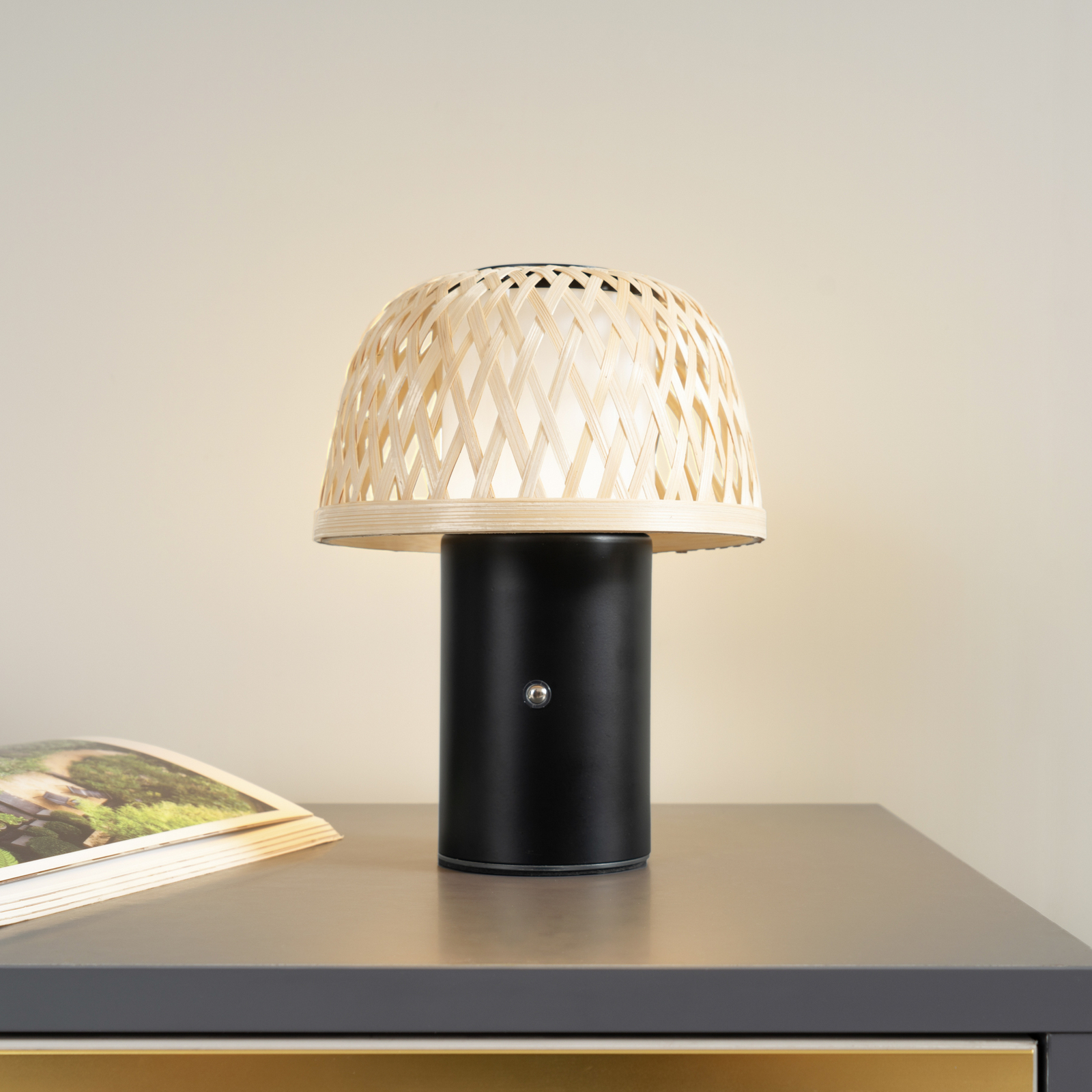 Nifelia LED Portable Table Lamp Dim. CCT Wood/Black - Lindby