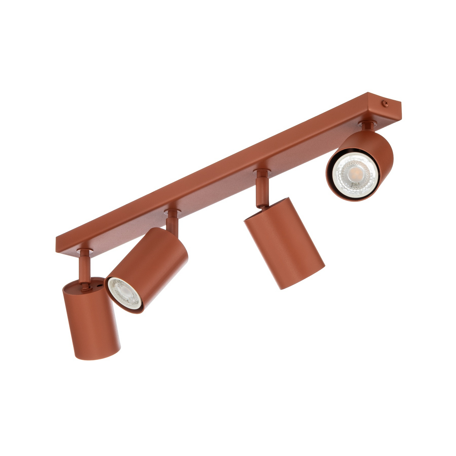 Spot de tavan Zoom, 4 becuri, roșu, oțel, GU10