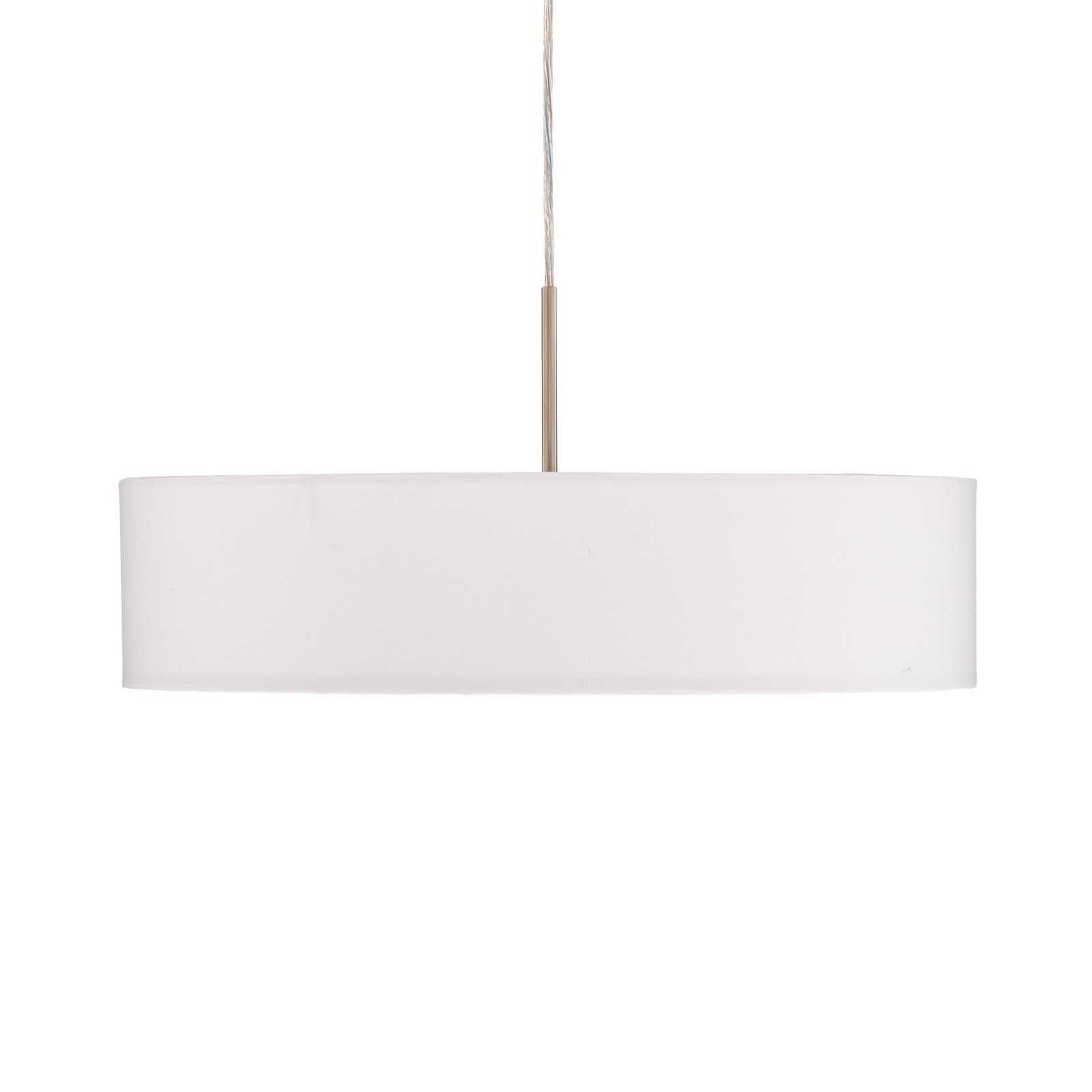 Lindby hanglamp Sebatin, Ø 50 cm, wit, stof, E27