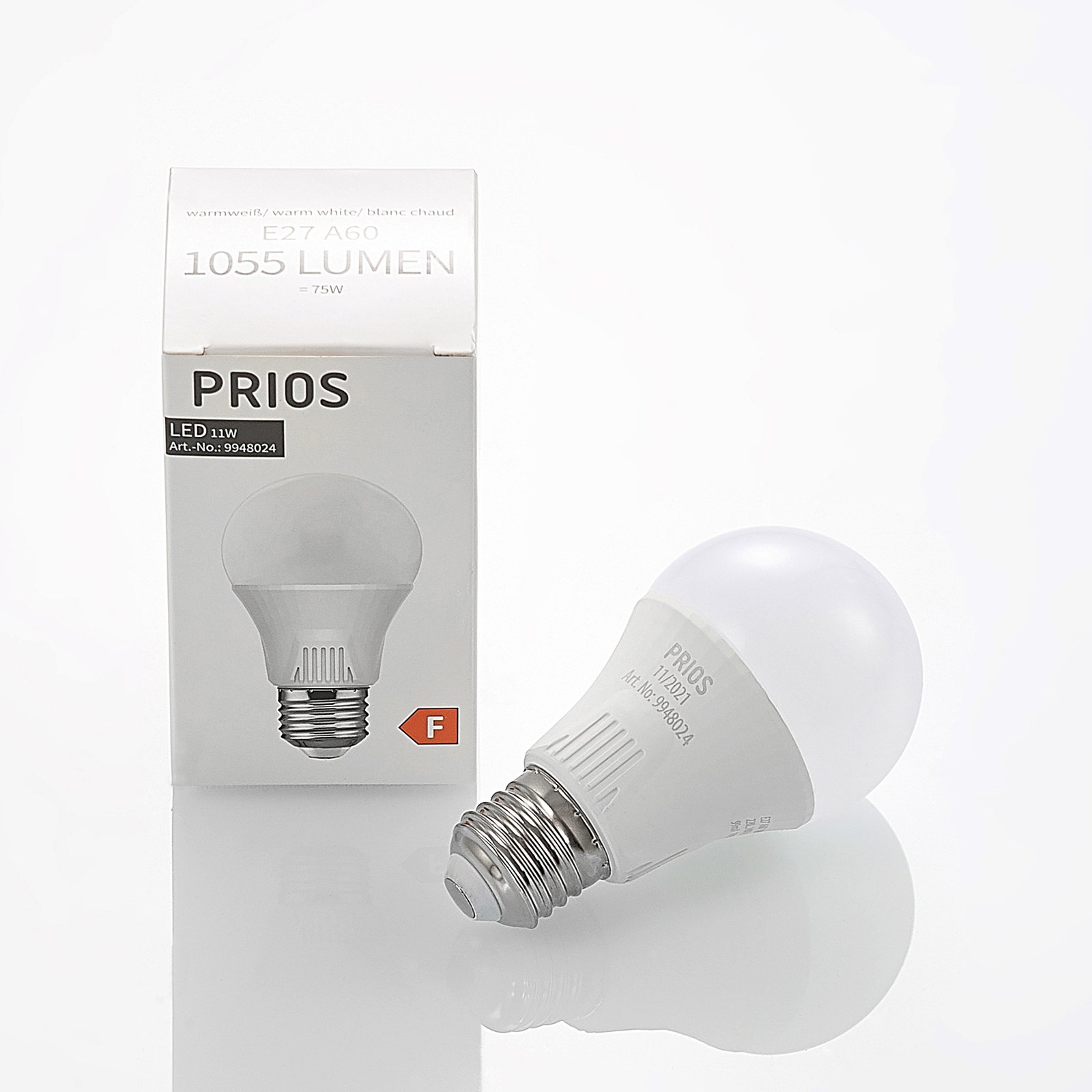 LED bulb E27 A60 11 W white 3,000 K 10-pack