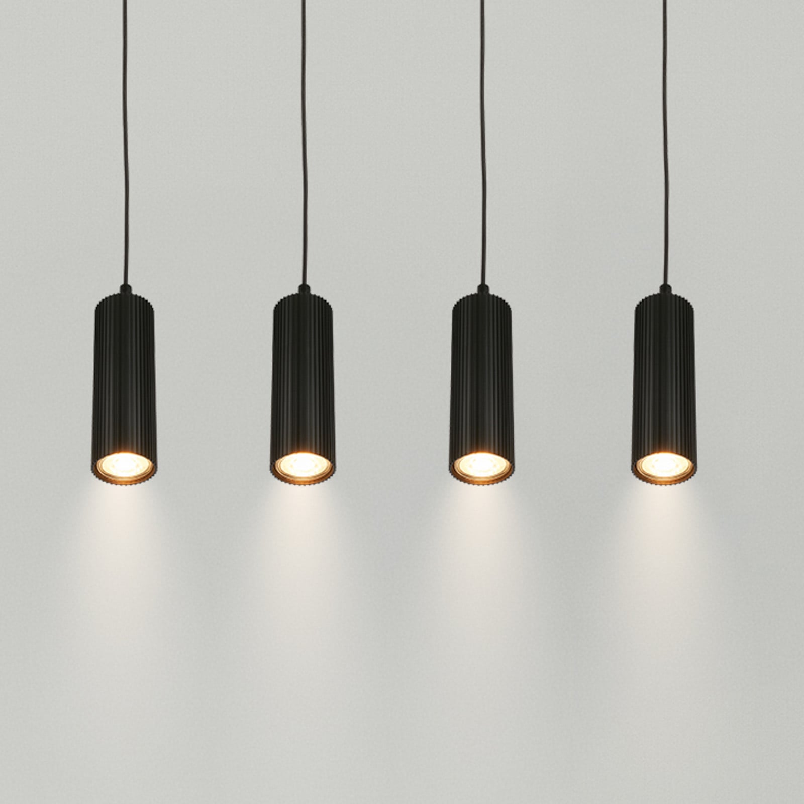 Briloner Lampă suspendată Ida negru cu 4 becuri lungime 76 cm GU10 - Bucătărie - Modern - negru mat - Metal