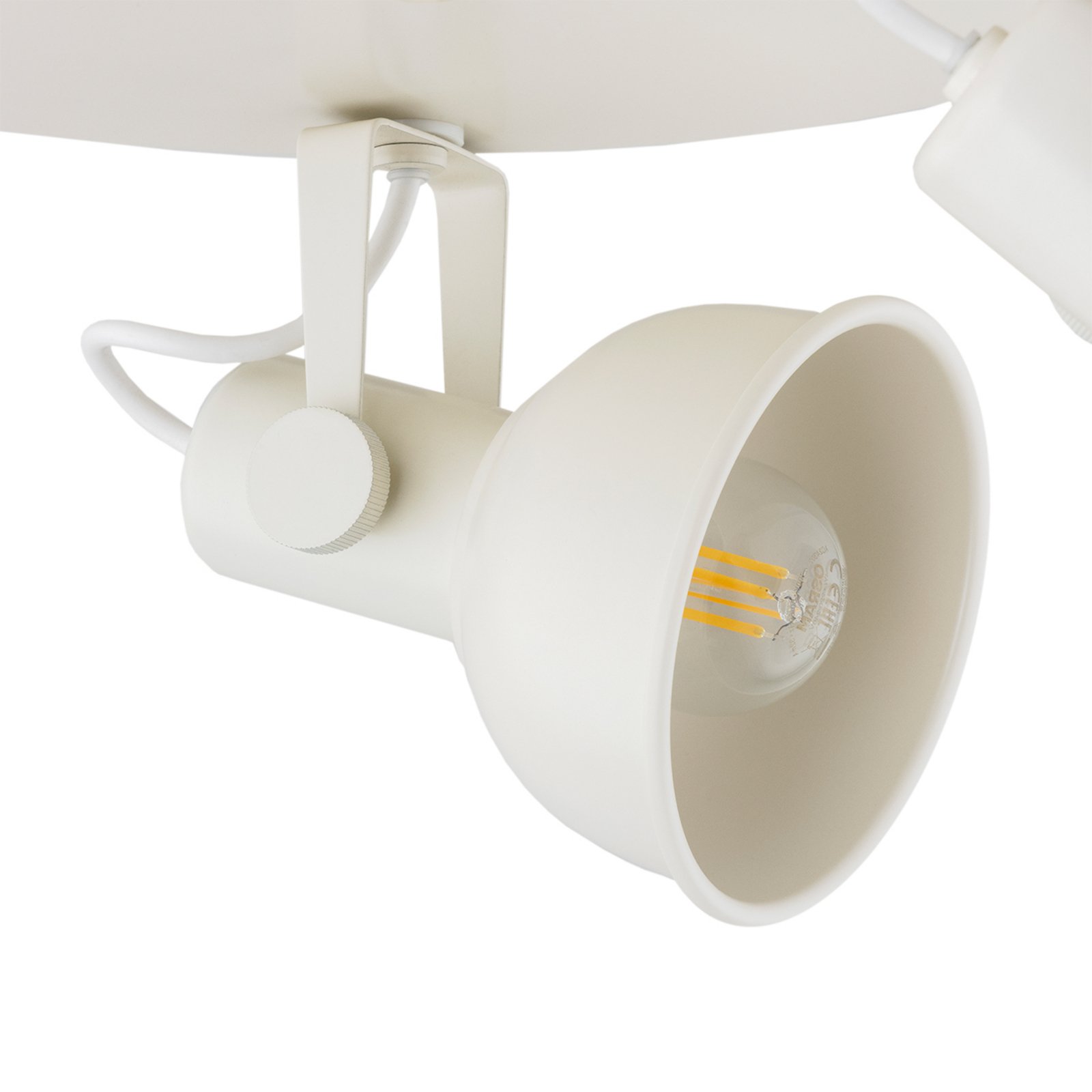 Roată de tavă Trogir, bej, 3 becuri, oțel, Ø 30 cm