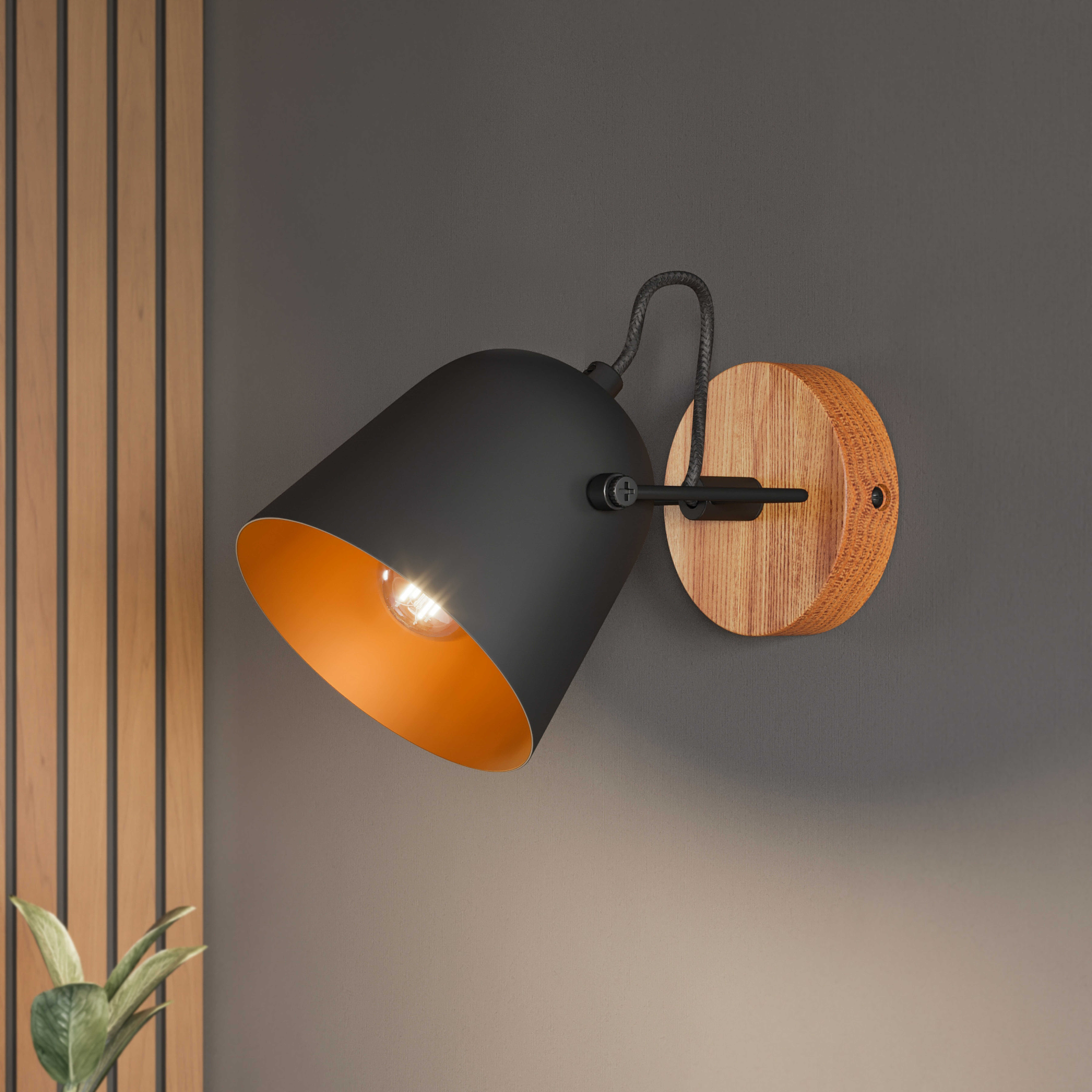 Lindby Adalin φωτιστικό τοίχου, μαύρο