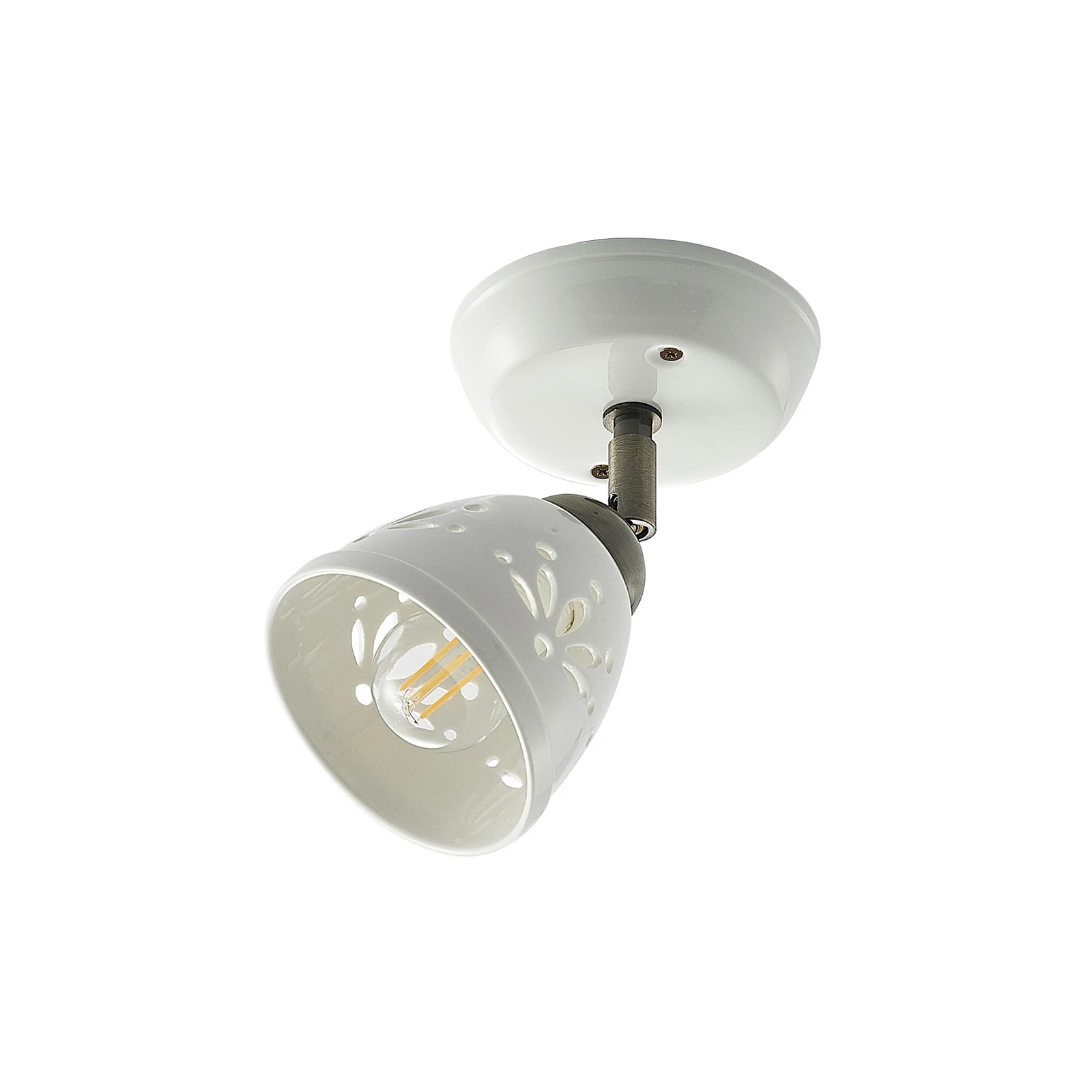 Lindby Strahler Sanrike, Höhe 16 cm, 1-flg., weiß, Keramik