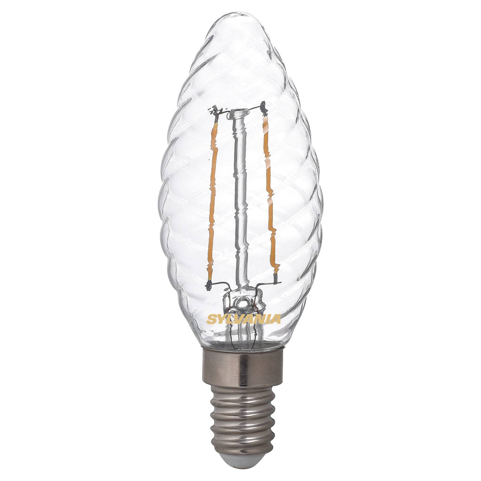 LED-Kerzenlampe E14 ToLEDo 25W 827 klar gedreht