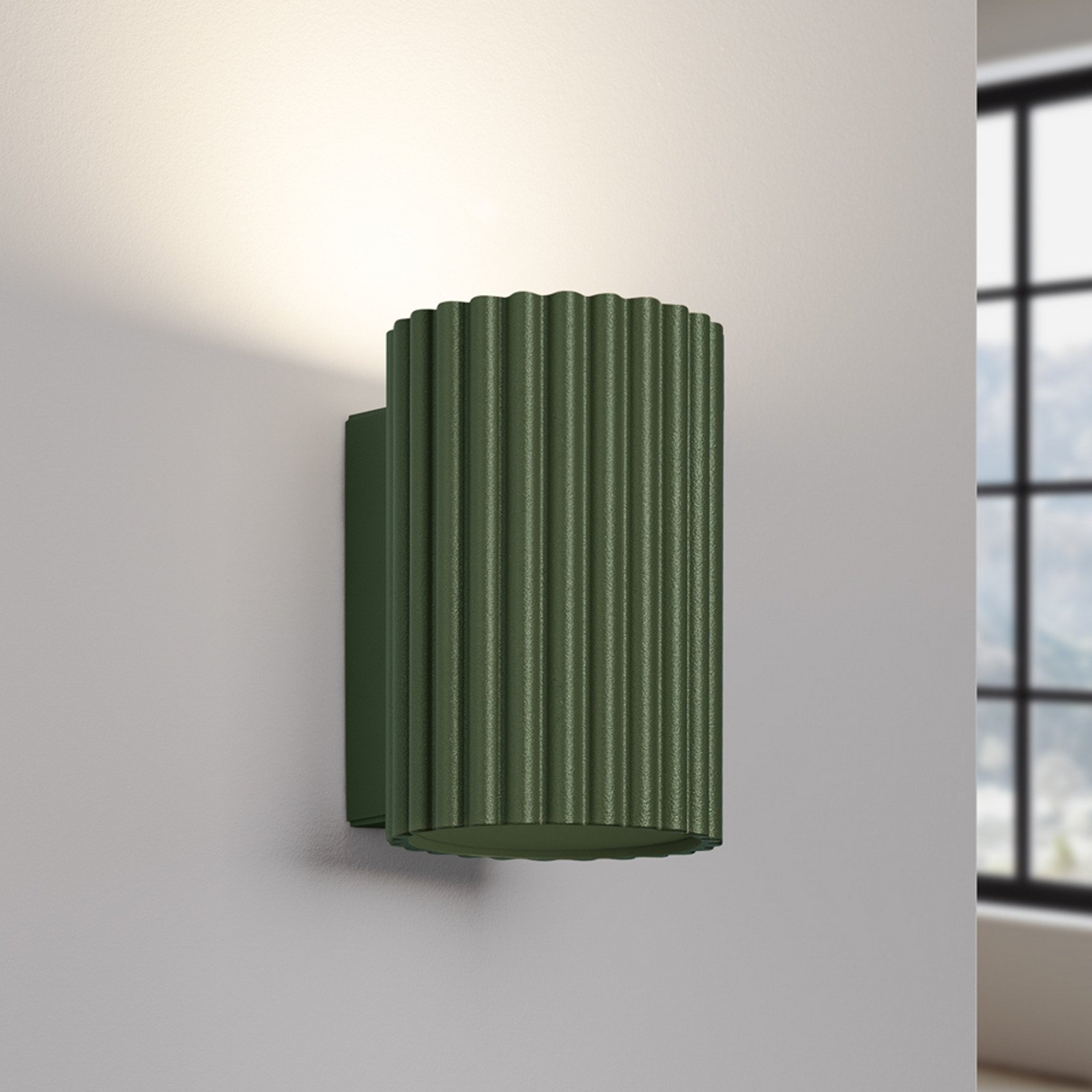 SOLLUX LIGHTING Aplică ALORA înălțime 10 cm verde măslin metal 1 x GU10 - Camera de zi / sufragerie - Aluminiu