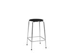 High Dot stool, 65 cm, chrome/smoke grey, wood - FRITZ HANSEN