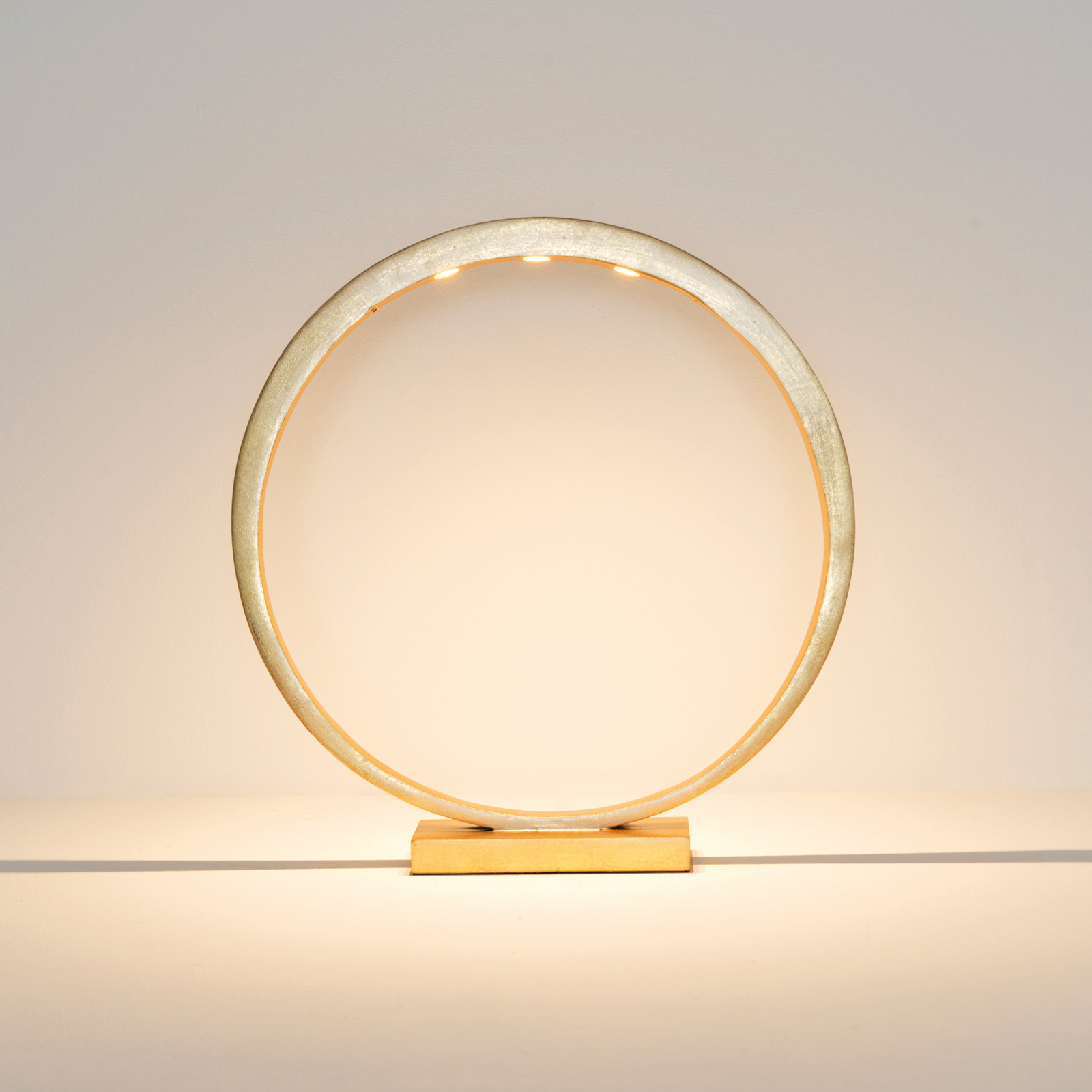 LED stolna svjetiljka Asterisco prstenasti zlatni dimer