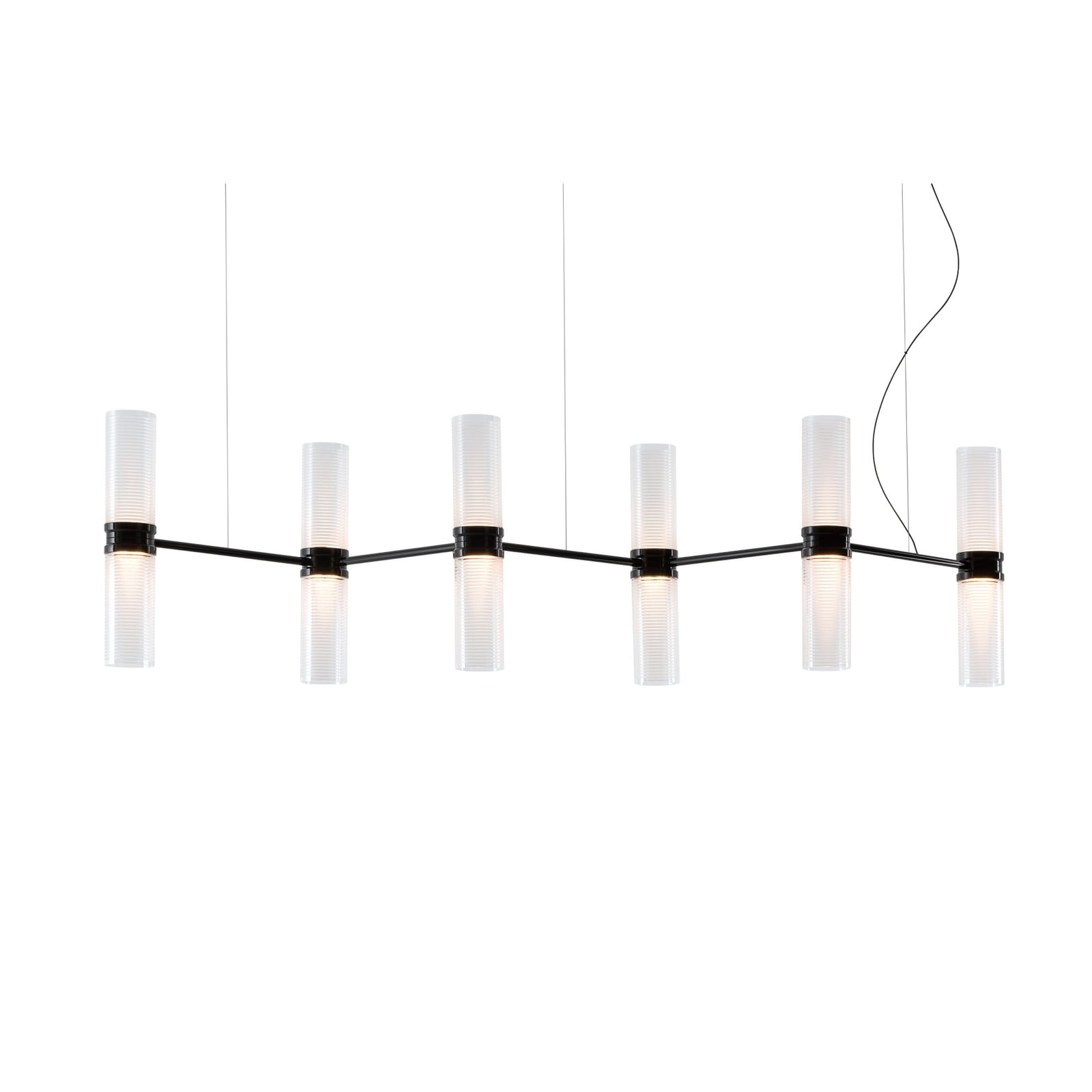 Lampă suspendată LED Artemide Zephyr Linear, negru, lungime 160 cm