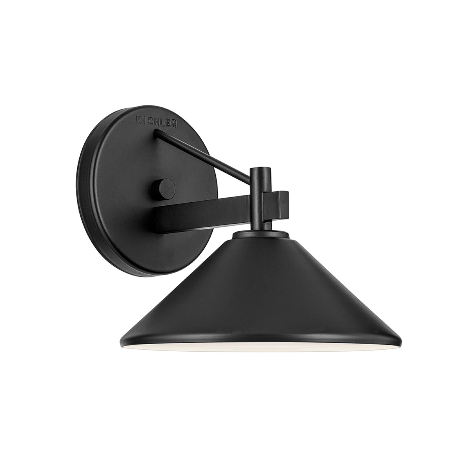 Candeeiro de parede exterior Ripley, preto, 20 cm, metal, IP44 - KICHLER Candeeiro de parede exterior Ripley, preto, 20 cm, metal, IP44 - KICHLER