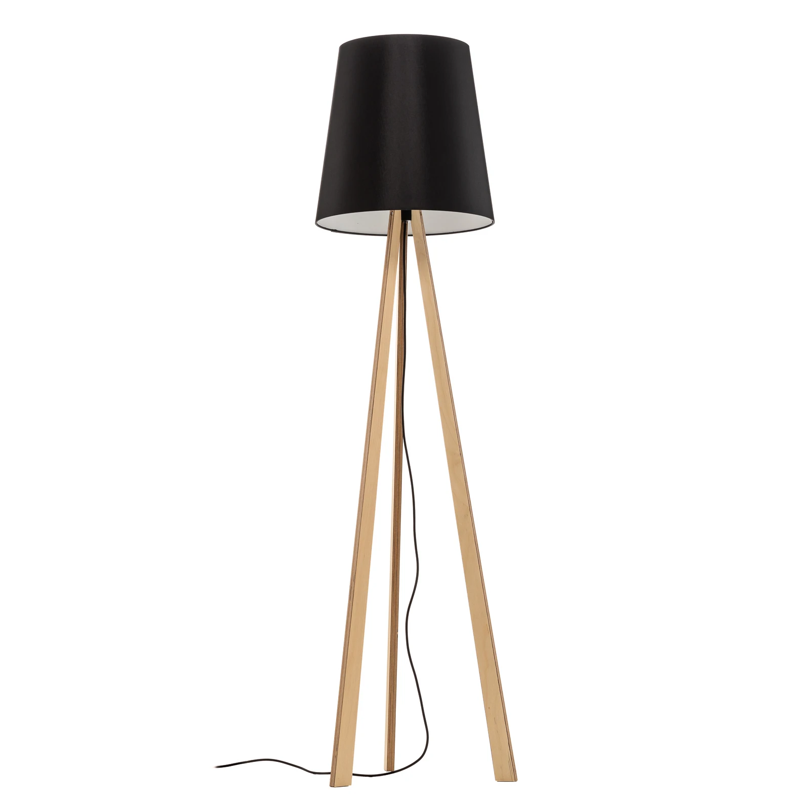Quitani statīva stāvlampa Jata, koka hinta, melna