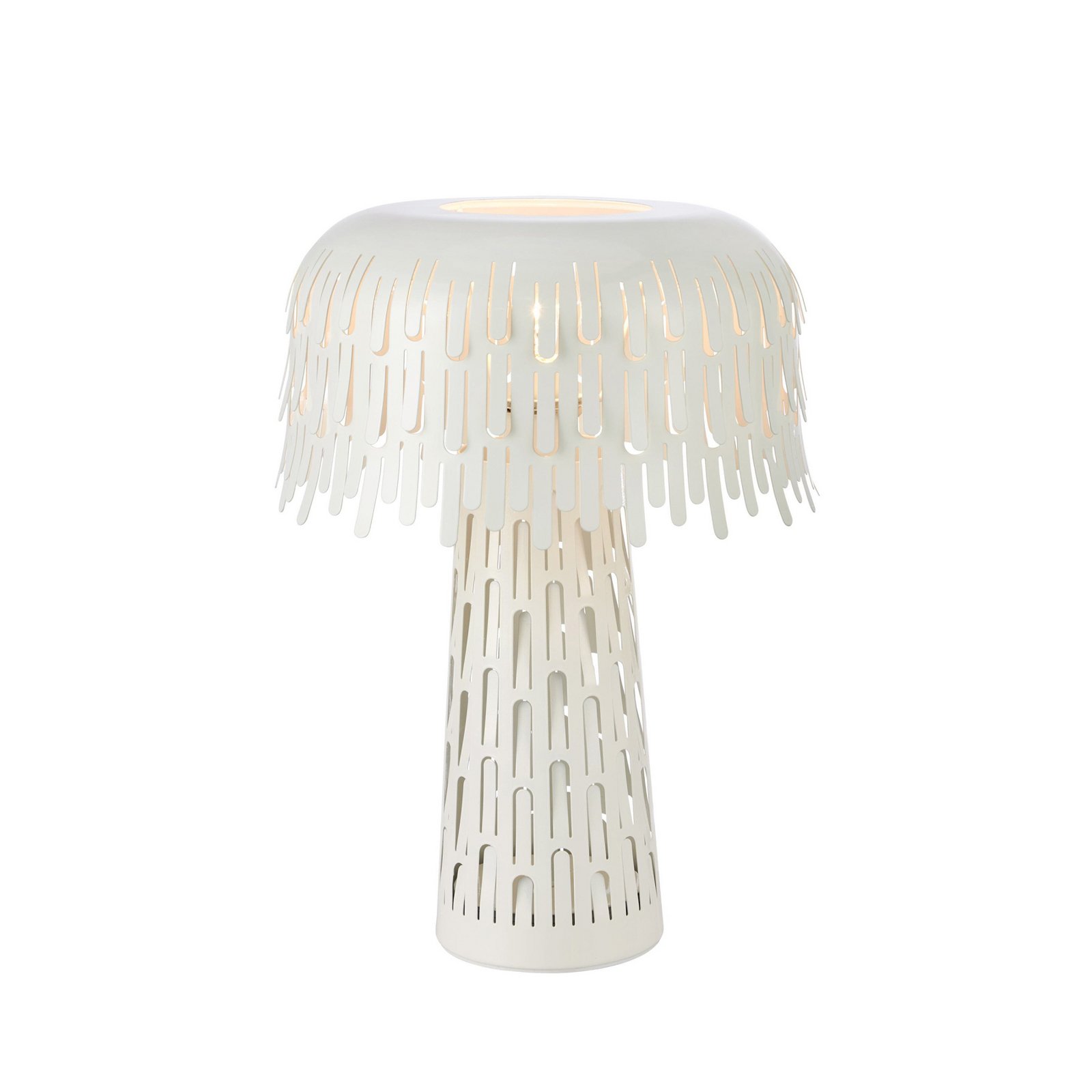 Lampada da tavolo Verbera, bianca, altezza 38 cm, metallo