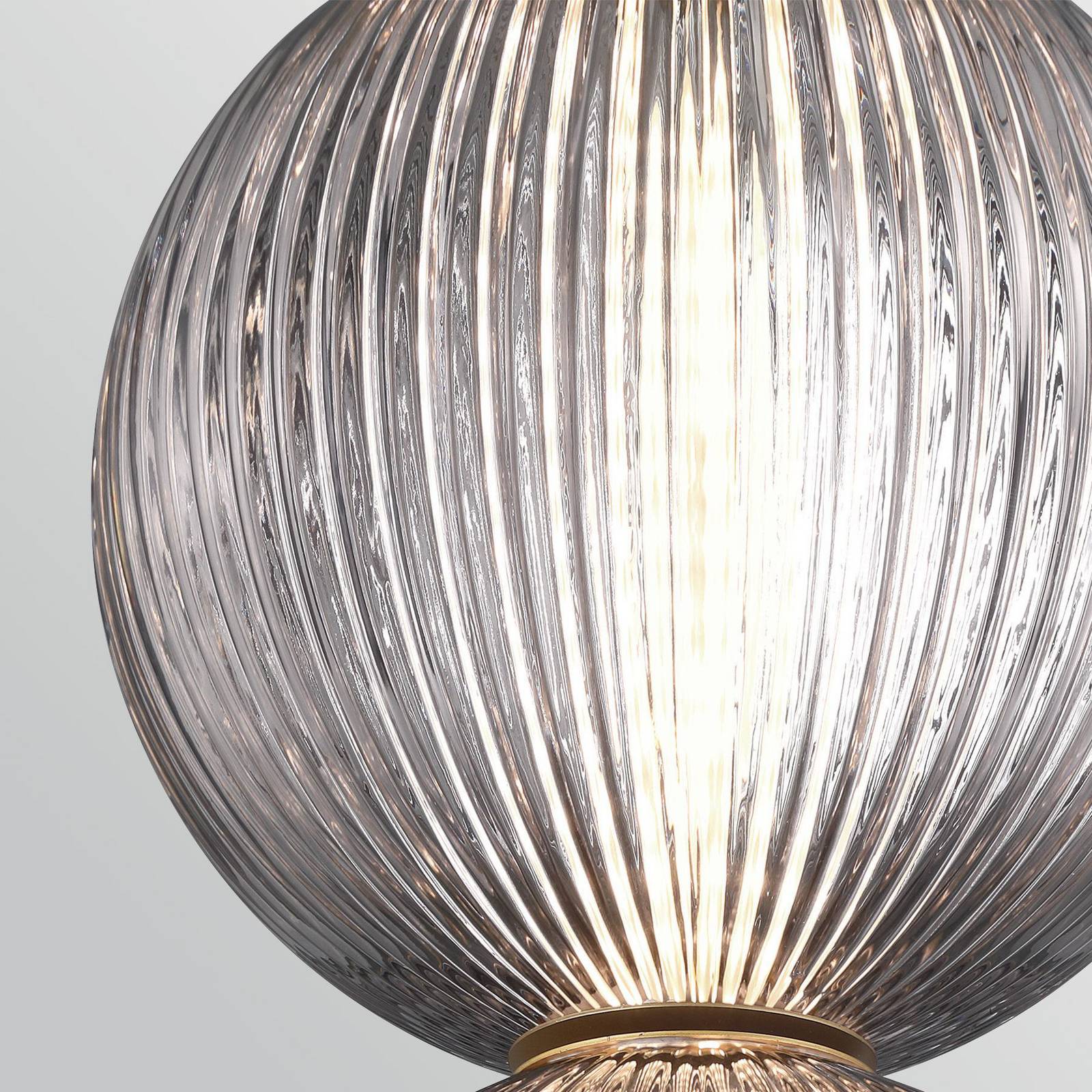 LED-Hängelampe PALMAS, gold/rauchgrau, Ø 15 cm, 2-flg., Glas günstig online kaufen