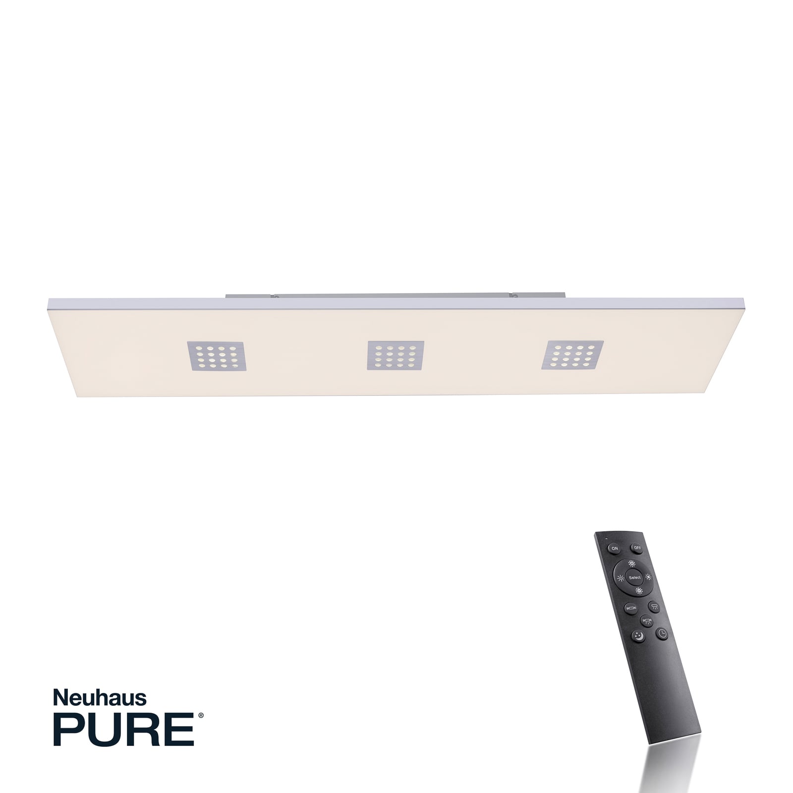 Neo LED-Deckenleuchte, 120cm, alu, CCT, Fernbedienung - PURE Neo LED-Deckenleuchte, 120cm, alu, CCT, Fernbedienung - PURE
