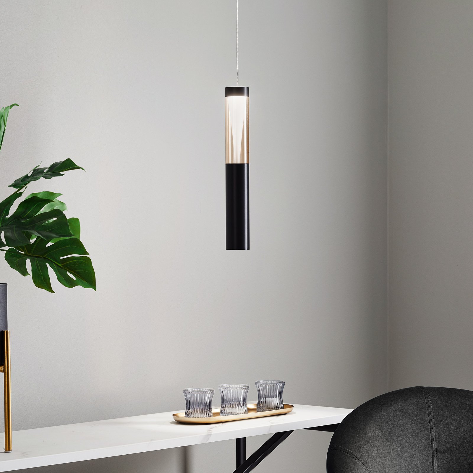Lucande Danson LED pendant light, one-bulb