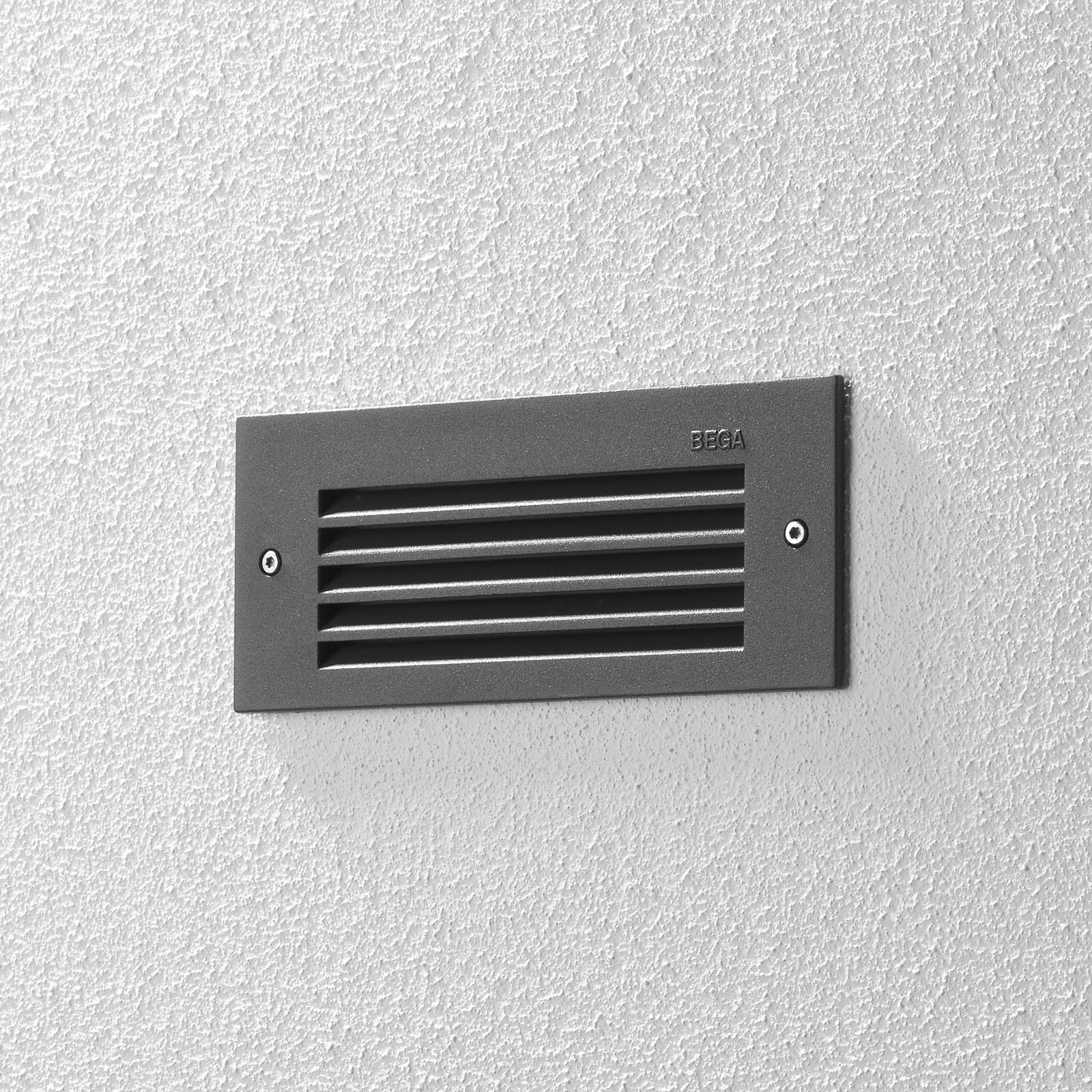 Bega 33017 LED wall recessed 3,000K graphite 17 cm