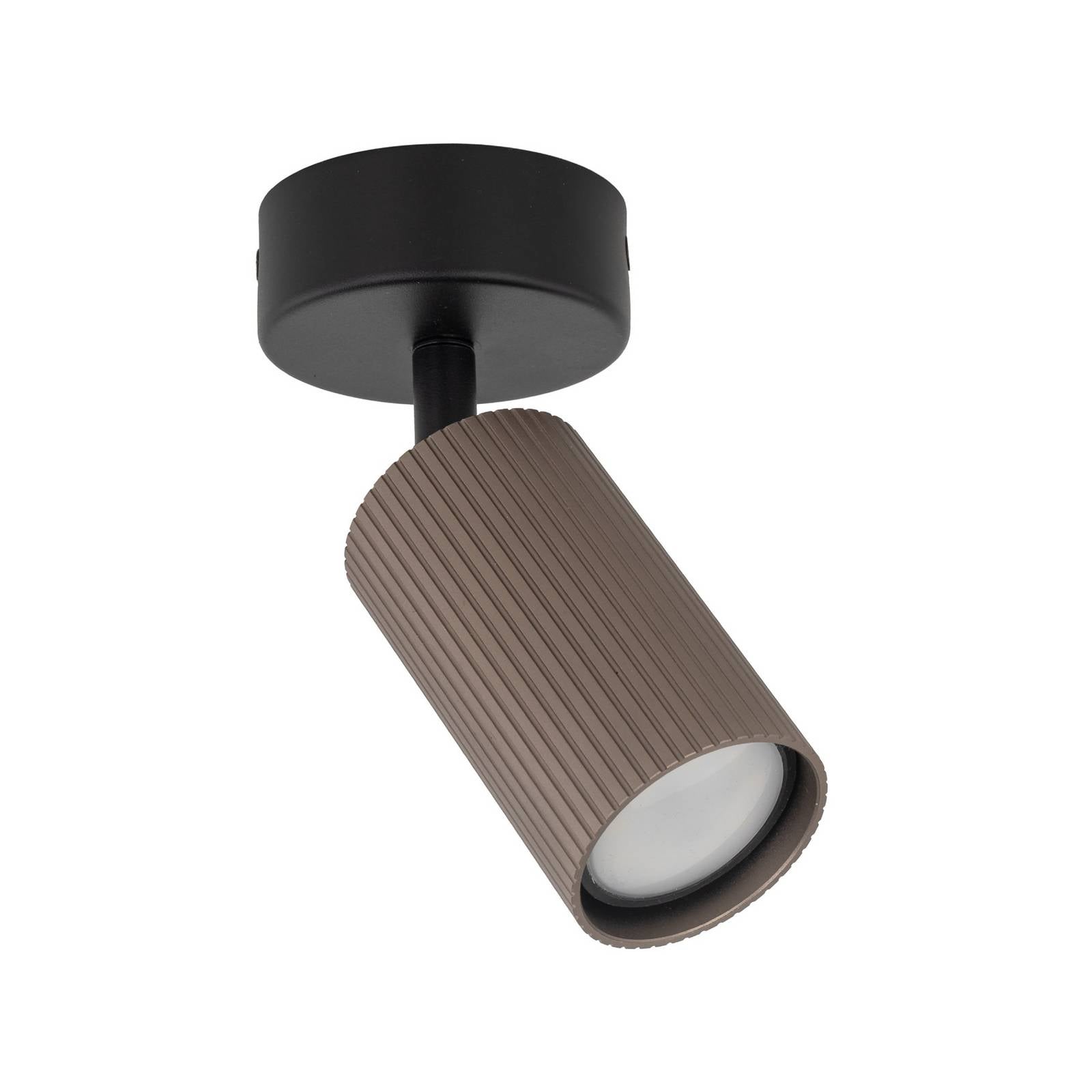 Deckenspot Tune, 1-flammig, braun, Metall, Ø 15 cm, GU10