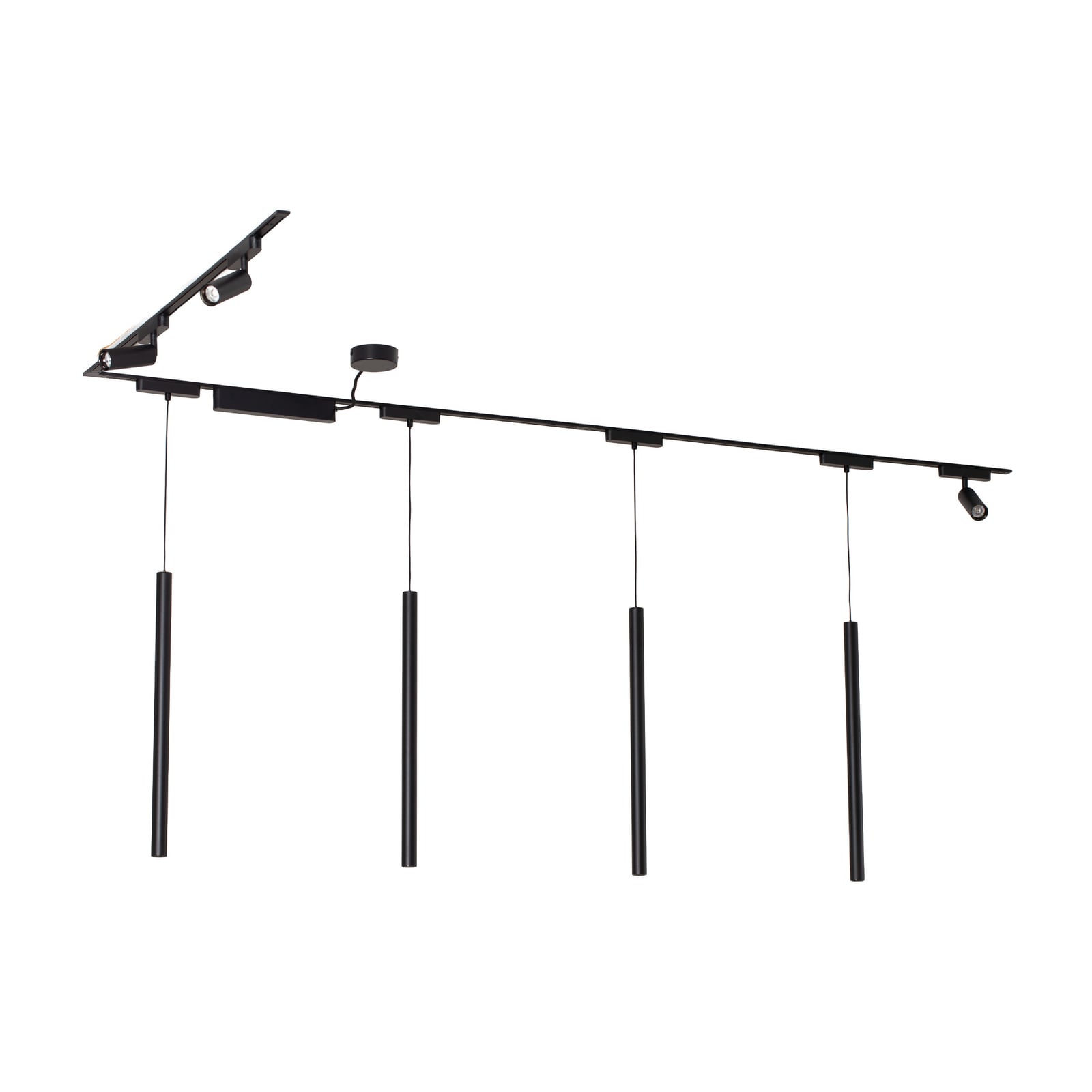 Lumaro track lighting system, spotlights, pendant lights, 7-bulb, black, 48V, Lumaro track lighting system, spotlights, pendant lights, 7-bulb, black, 48V,