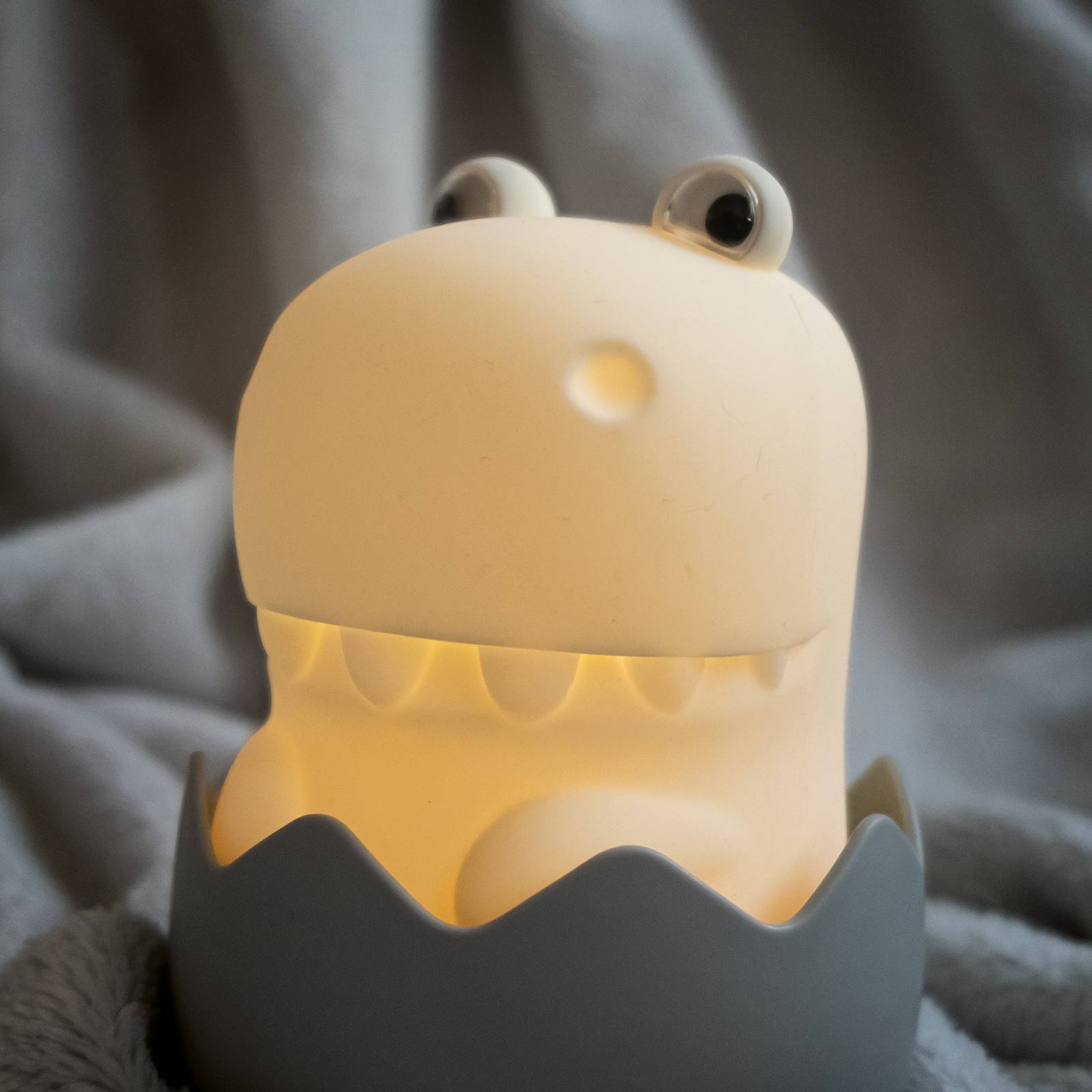 Diggy Dino lampka nocna LED z akumulatorem, USB, RGBW