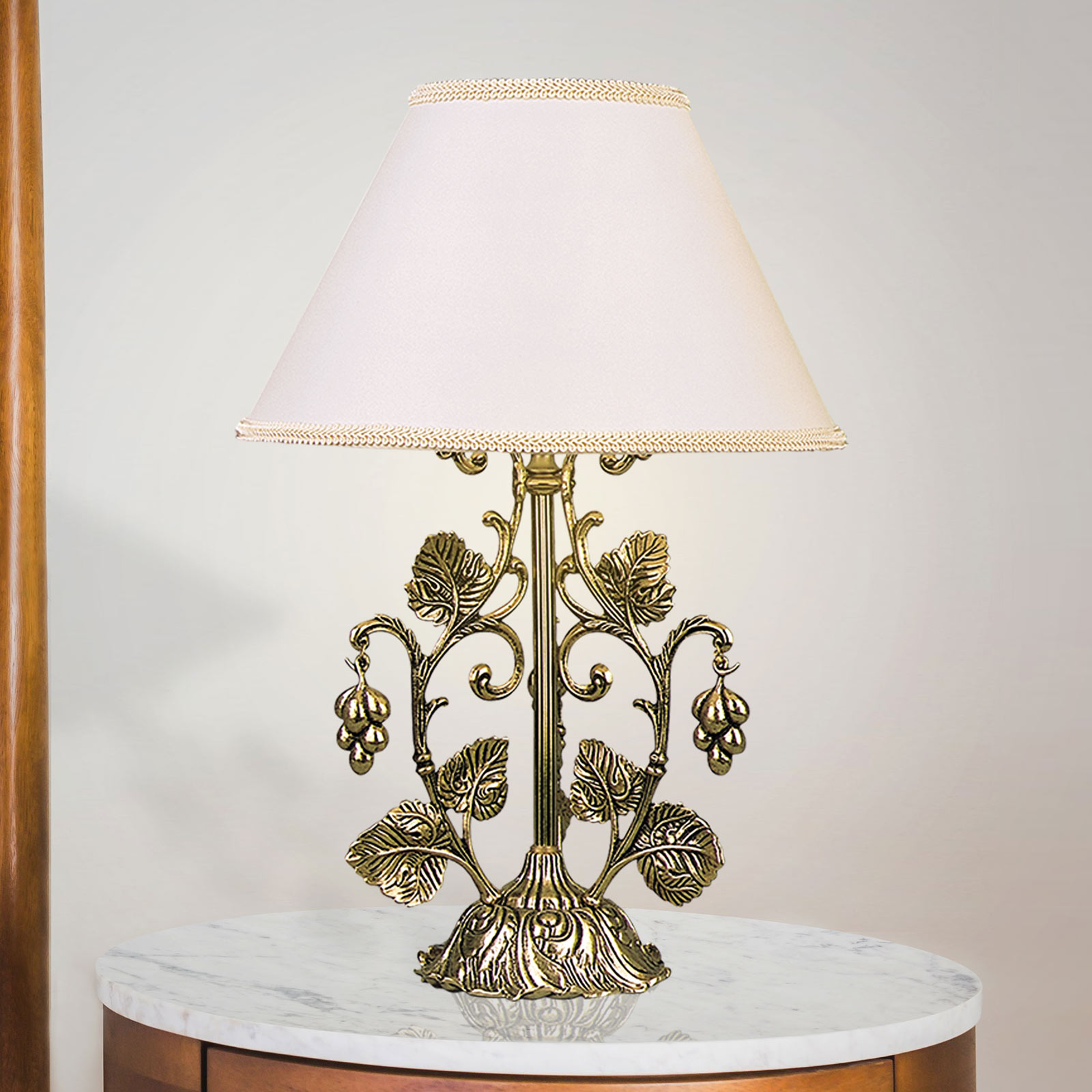 Lampa stołowa Albero złoto polerowane, biała