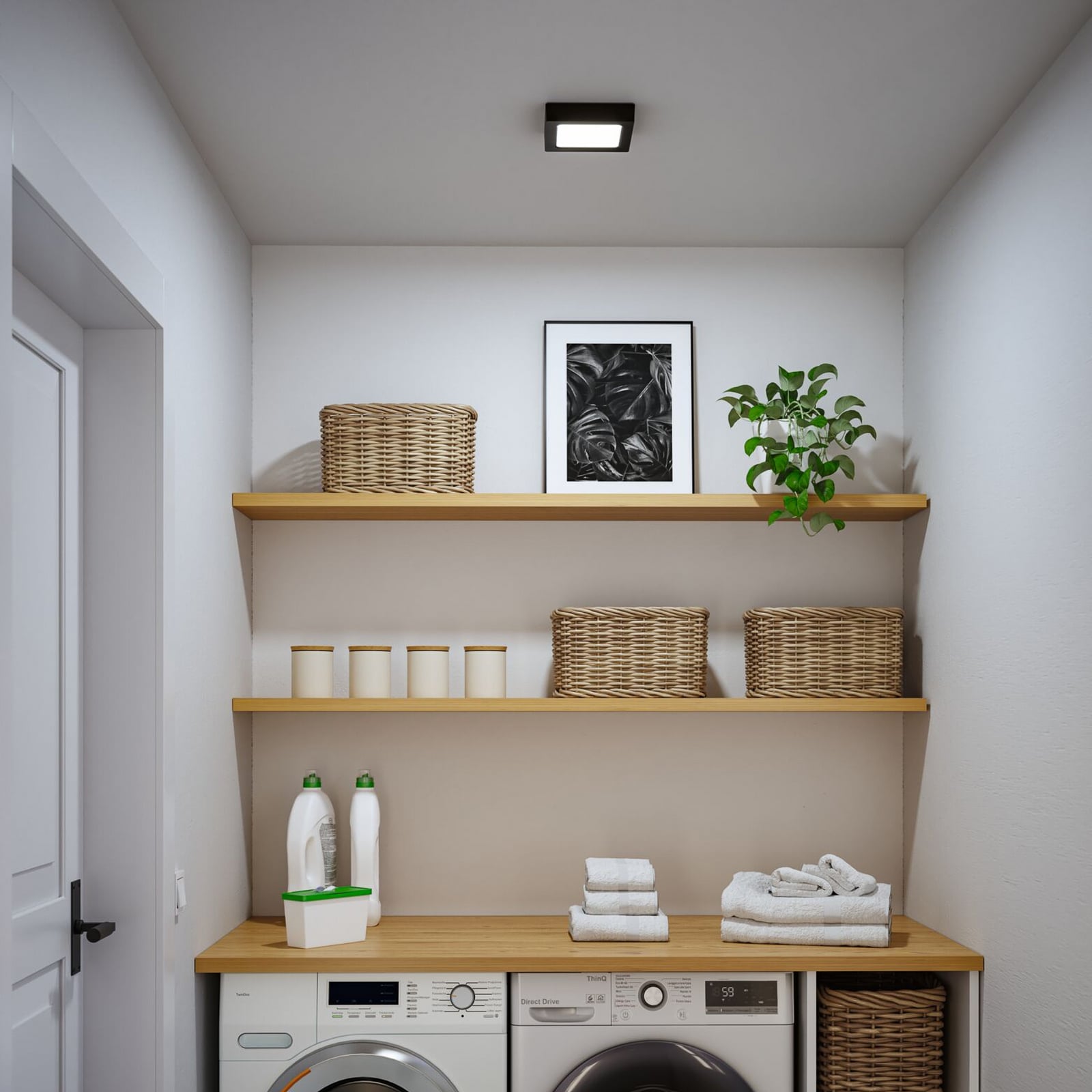 Paulmann LED-panel Abia 2, dolžina 17 cm, črn, CCT, plastika