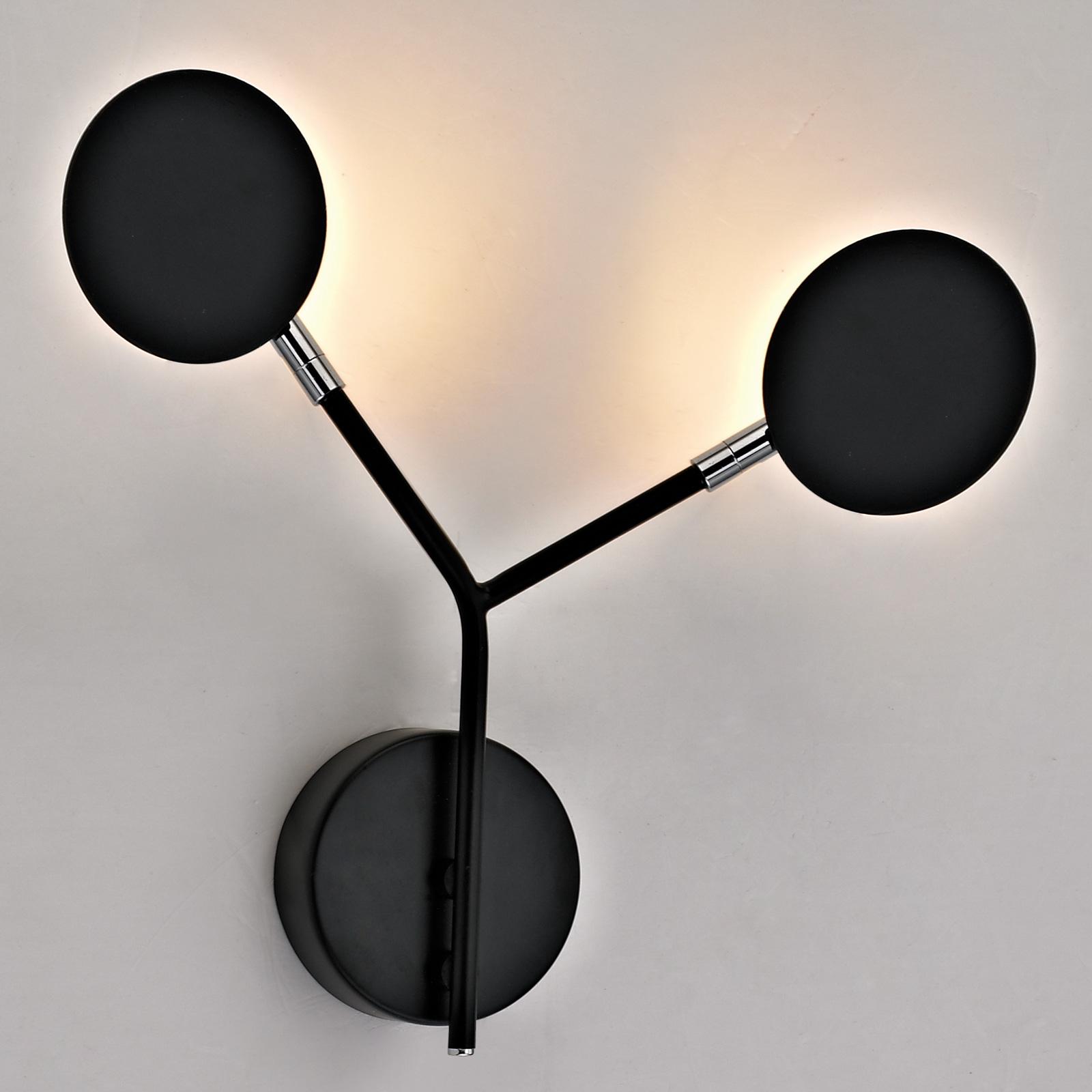 Belize LED wall lamp, two-bulb, black