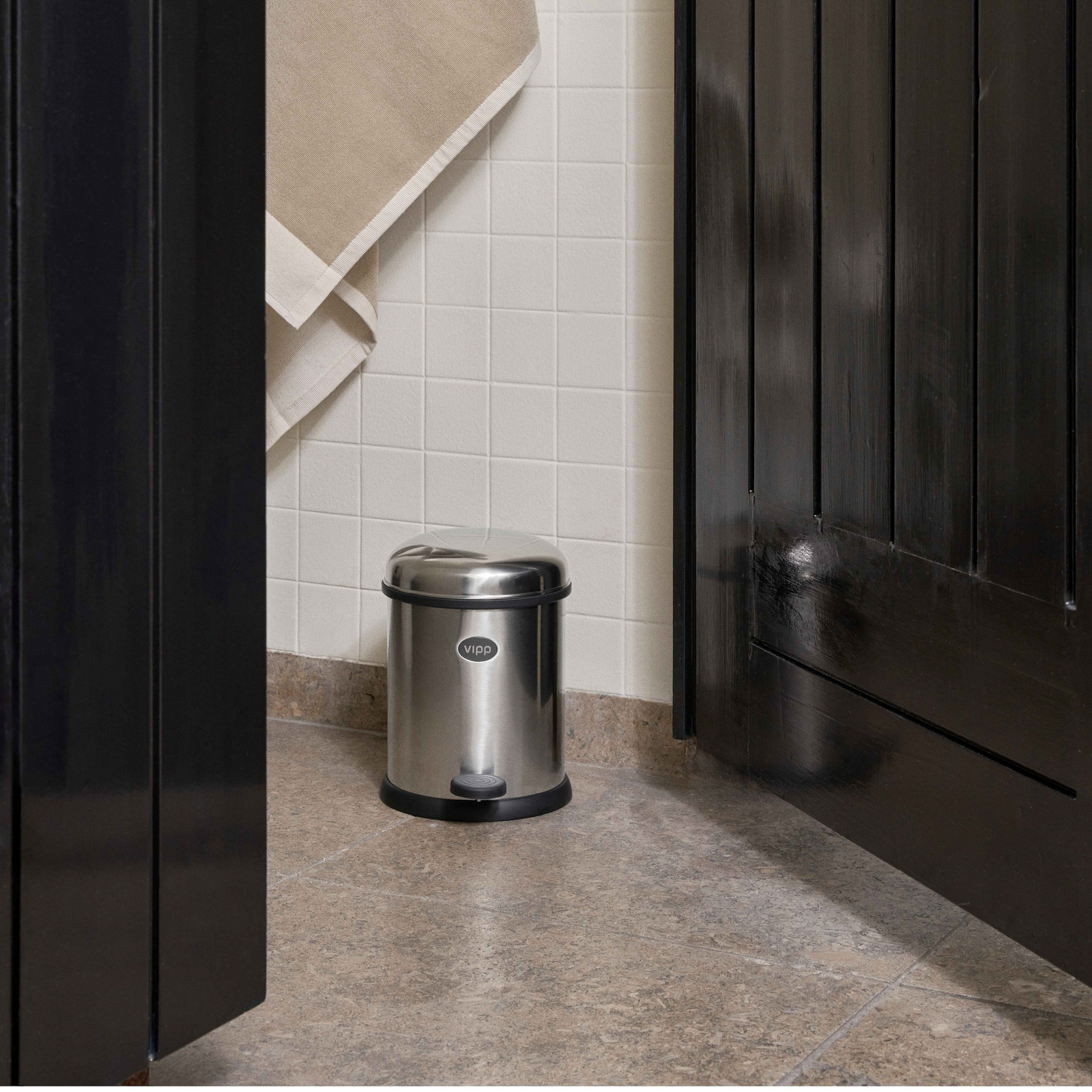 Vipp12 fodbetjent skraldespand, rustfrit stål-look, 3 l – Vipp