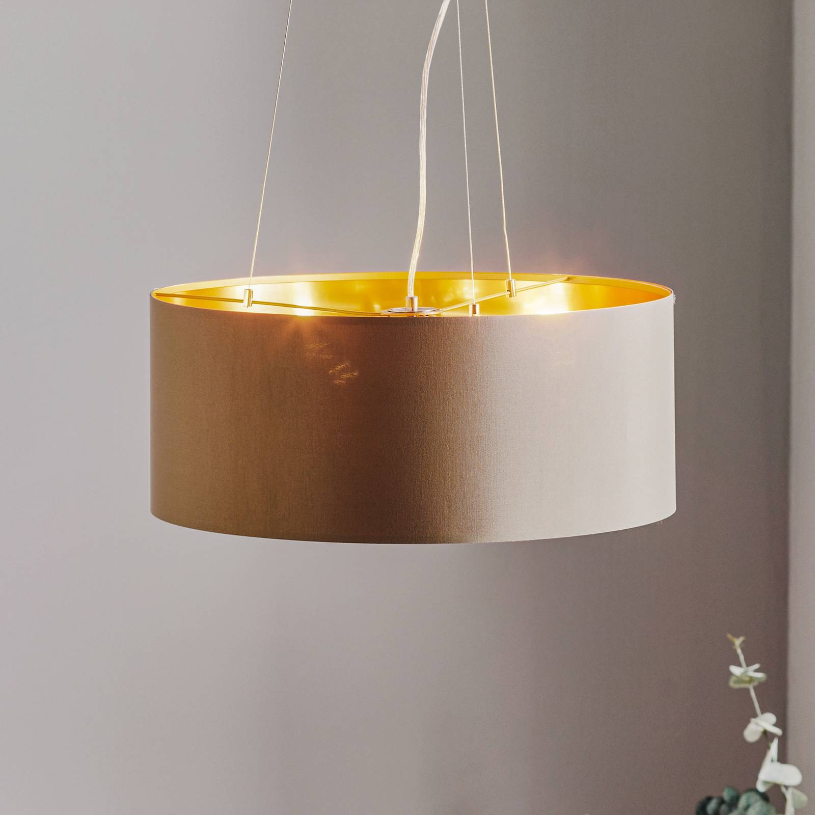 Photos - Chandelier / Lamp EGLO Maserlo pendant light round, taupe and gold 
