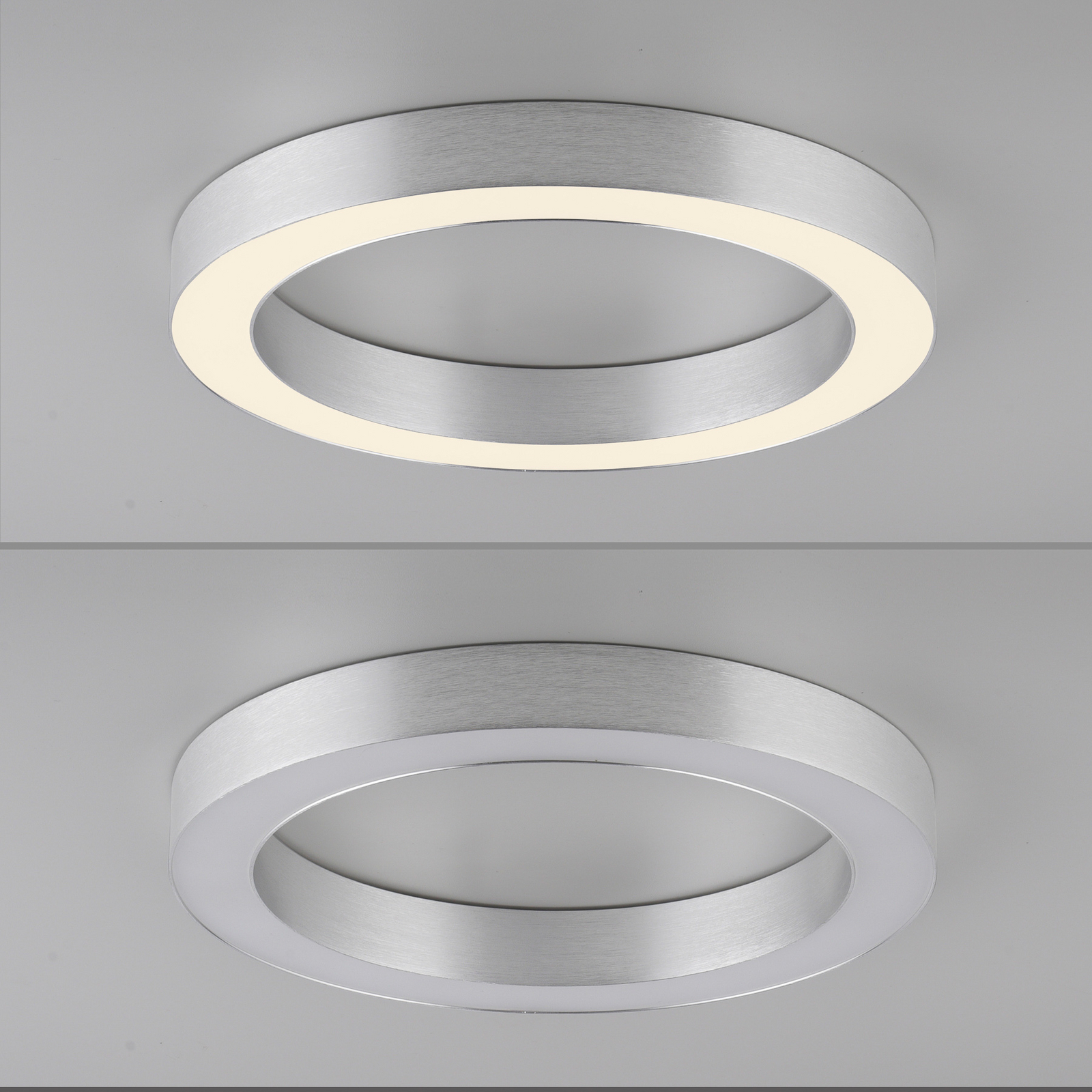 Lampa sufitowa LED PURE Lines, Ø 35 cm, kolor srebrny, CCT