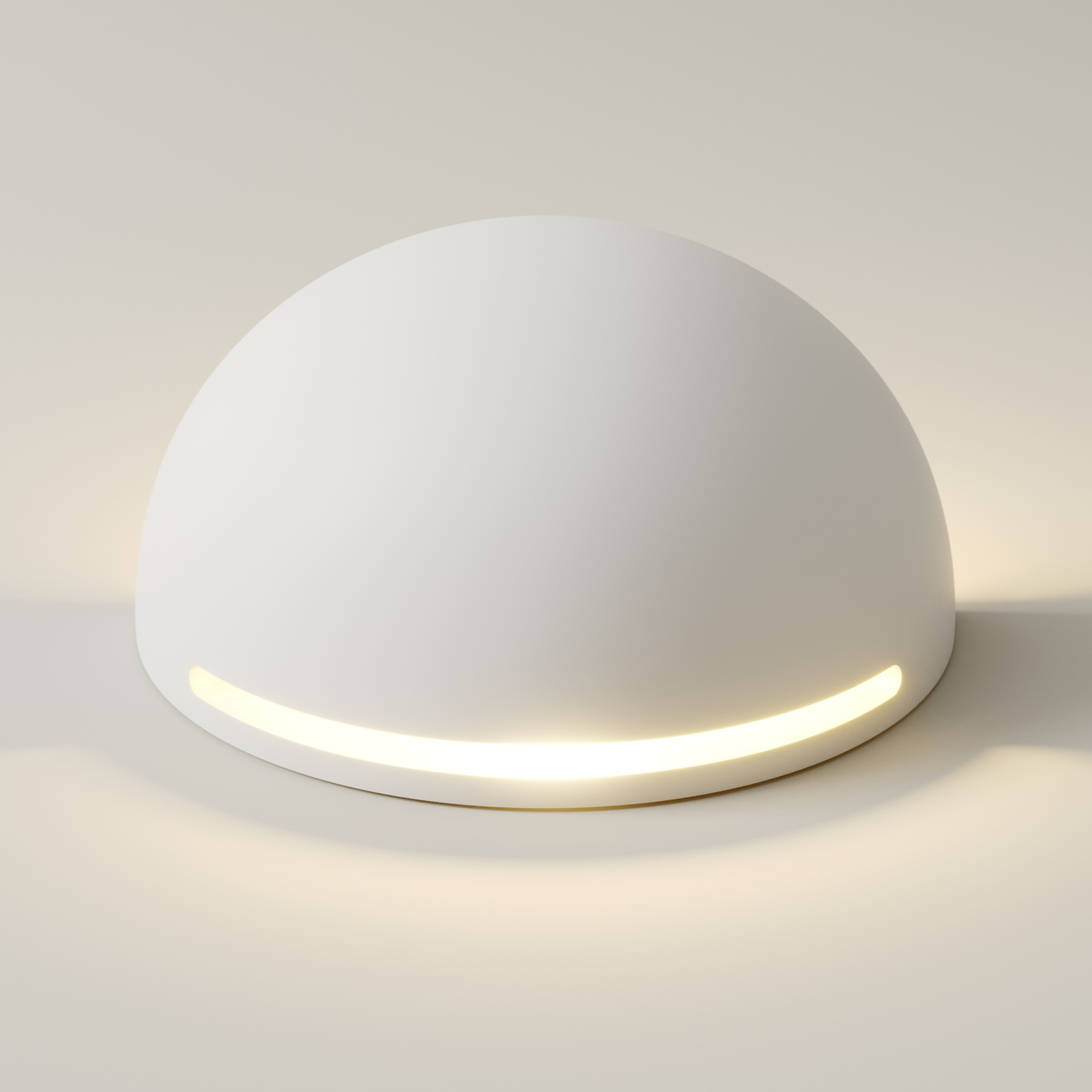 Applique di gesso Jaron, bianco, semisfera Lampade.it