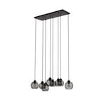 Cubus Hängelampe 95 cm lang8-flammig rauchgrau Glas