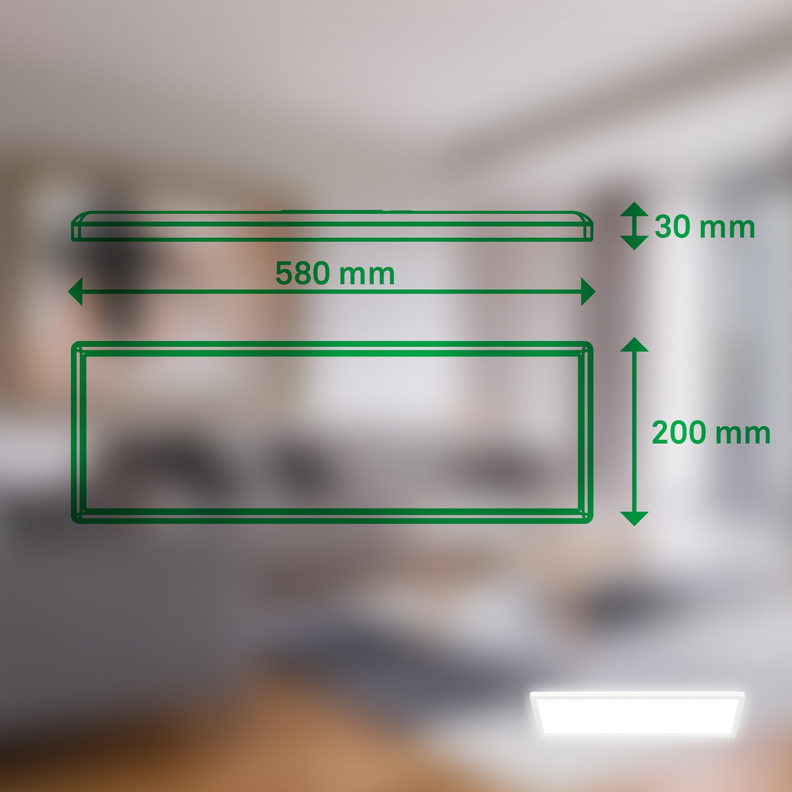 Plafondlamp Tava A, 58x20 cm, kunststof, wit