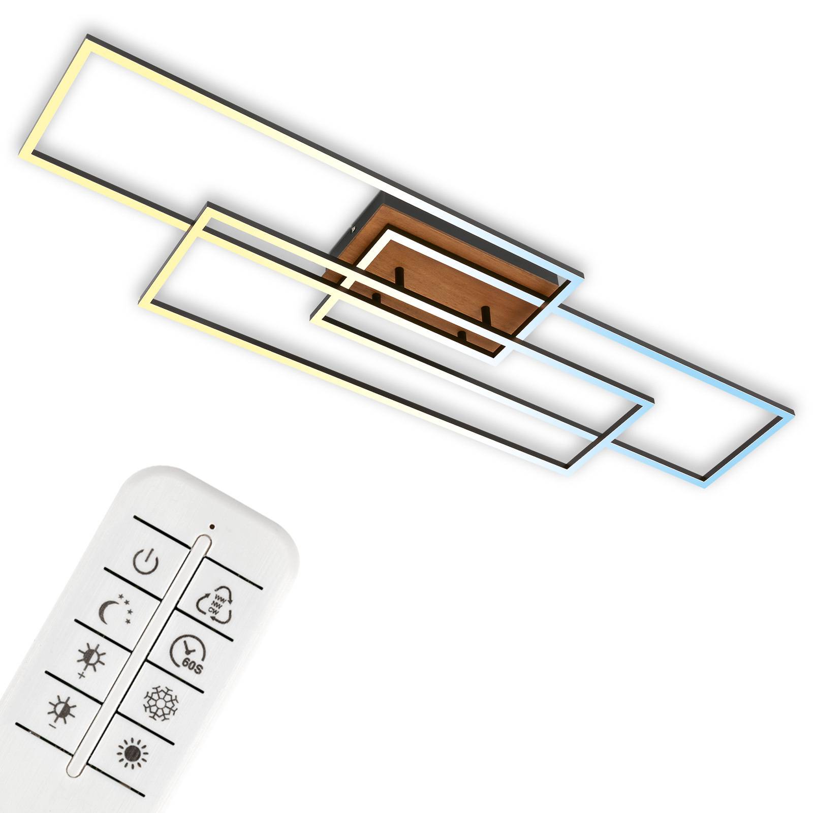 Briloner LED Ceiling Light - Living / Dining Room - Flush Ceiling Light - dimmable - Modern - Black