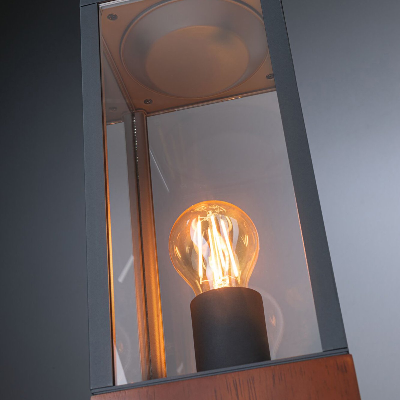 Sokkellamp Timba met hout, hoogte 60 cm