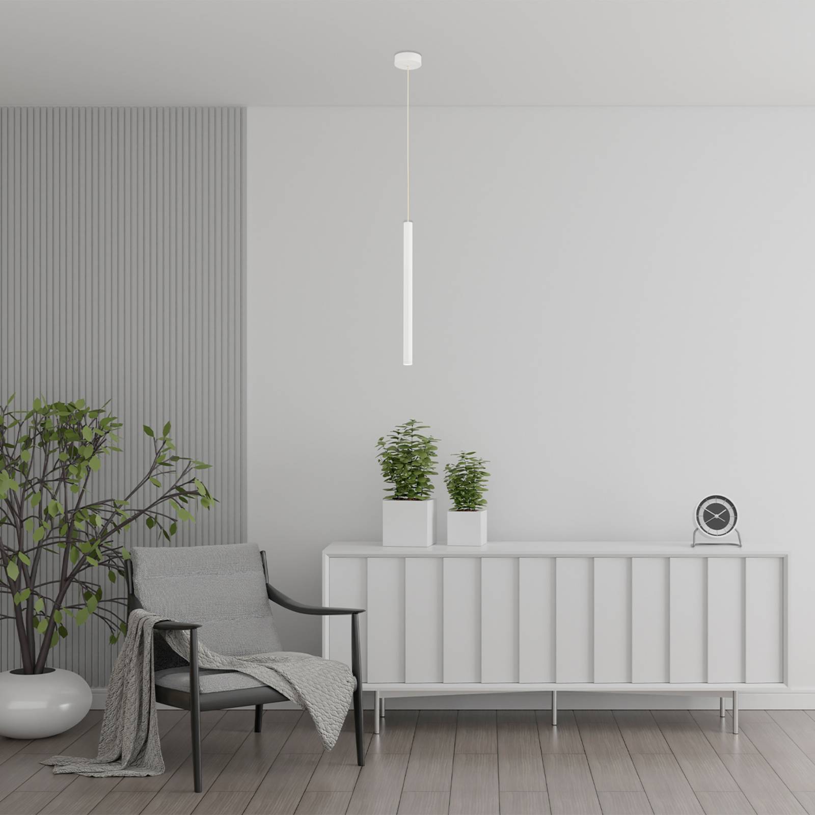 LED-Hängeleuchte Rulo, beige, Stahl, Ø 3,2 cm günstig online kaufen