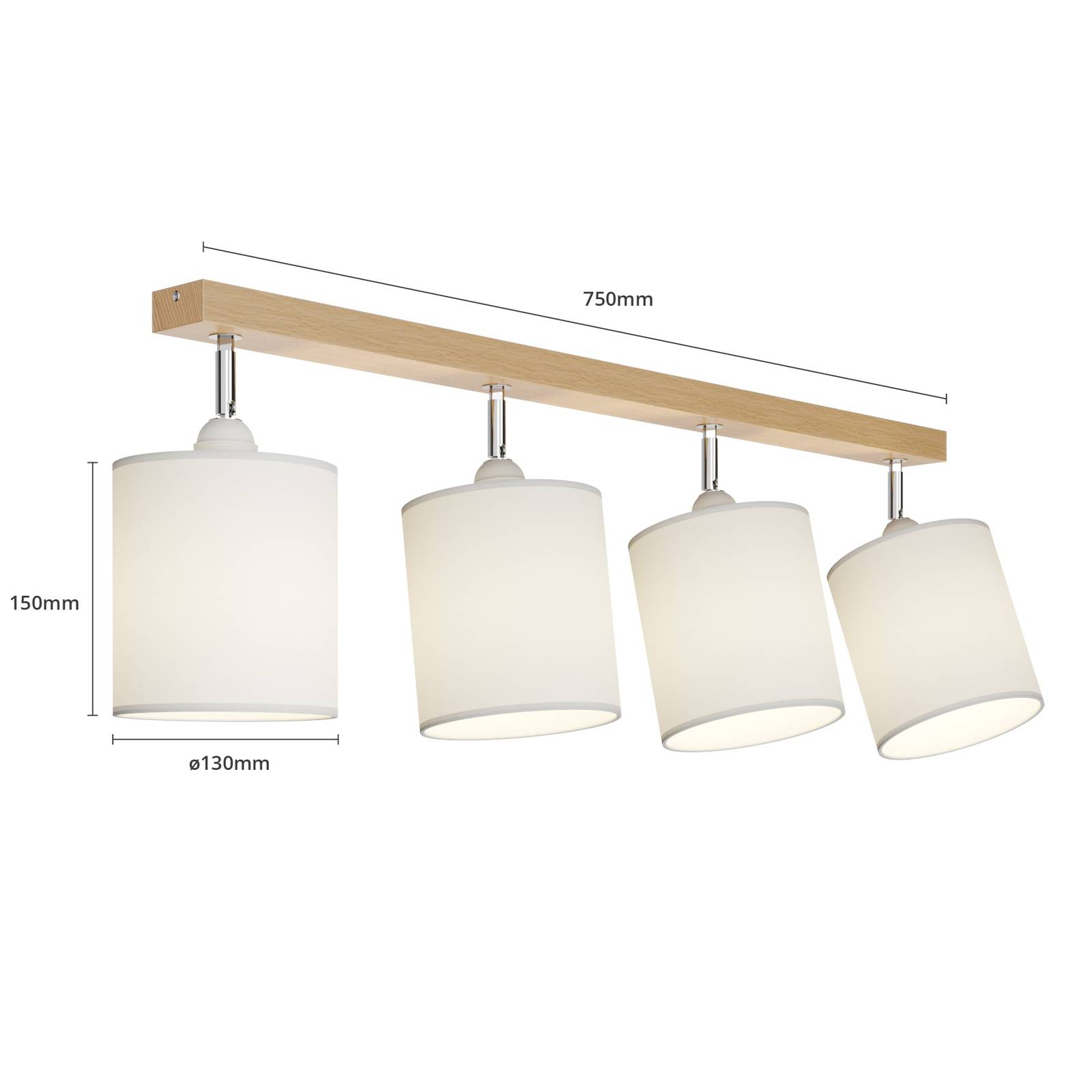 Spot pour plafond Corralee blanc linéaire 4 lampes