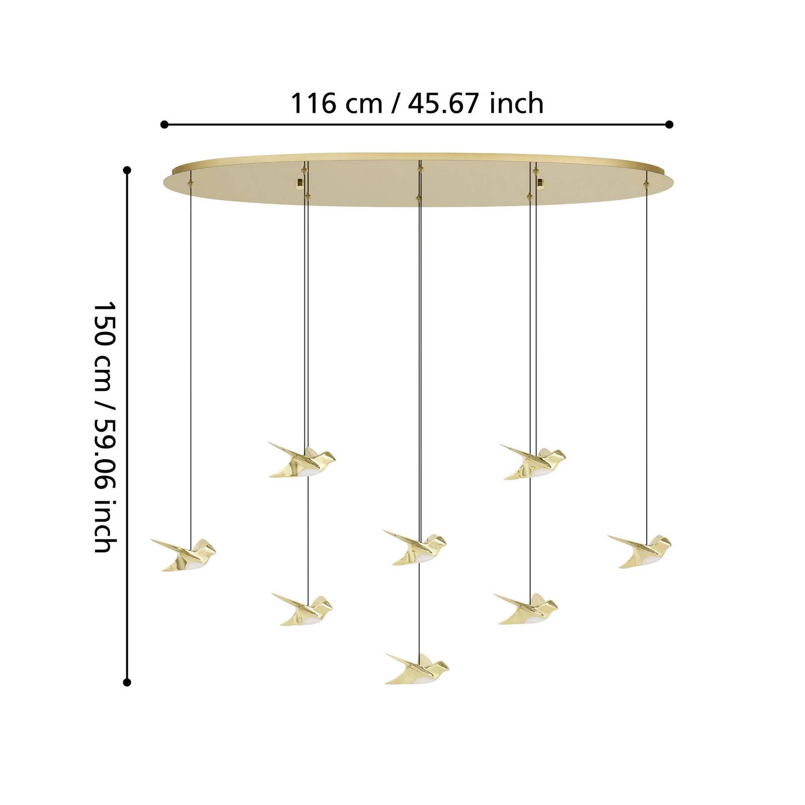 EGLO Stars Of Light LED-Hängelampe Paratebueno messing 8-fl. günstig online kaufen