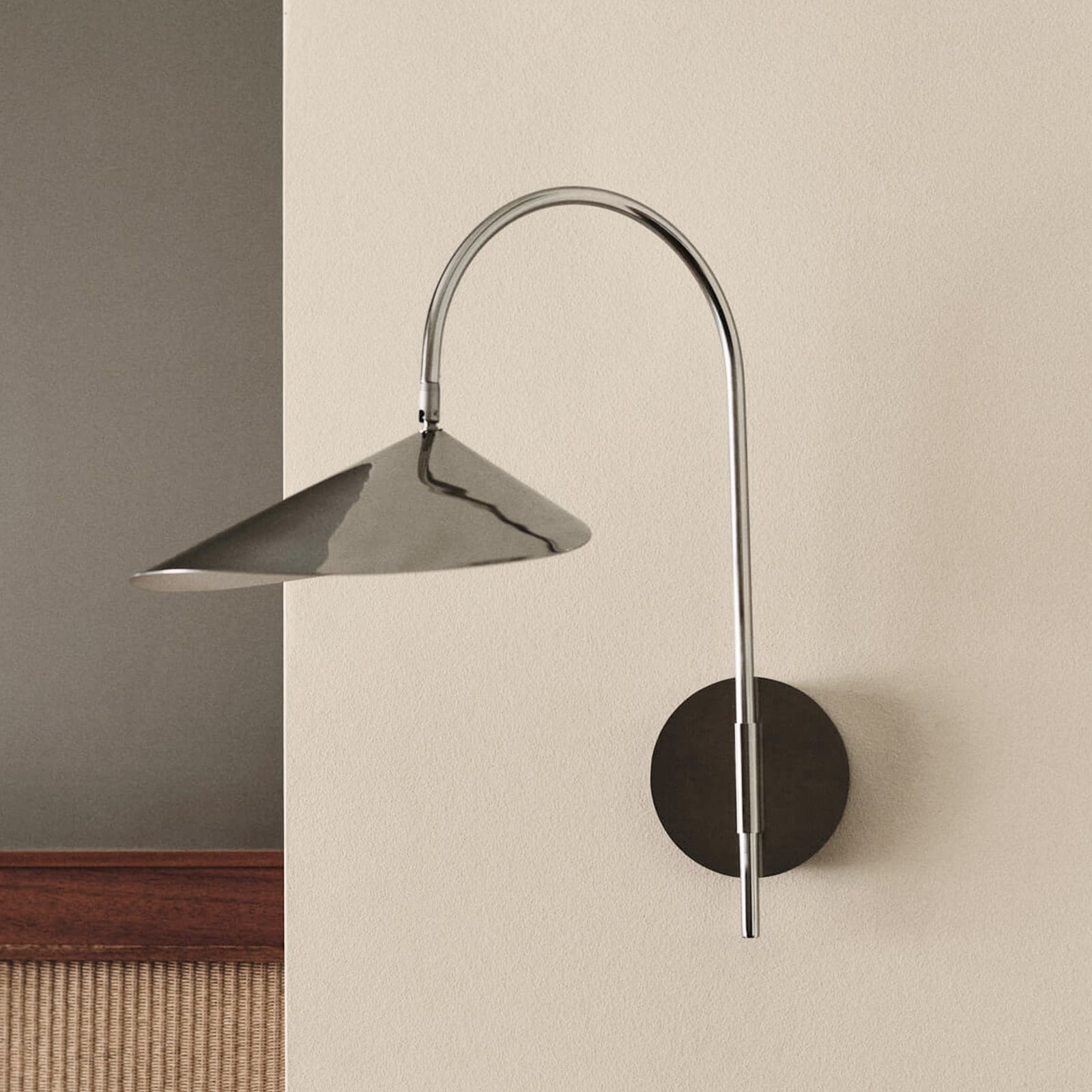 Arum wandlamp, roestvrij staal, metaal, 47 cm - ferm LIVING Arum wandlamp, roestvrij staal, metaal, 47 cm - ferm LIVING