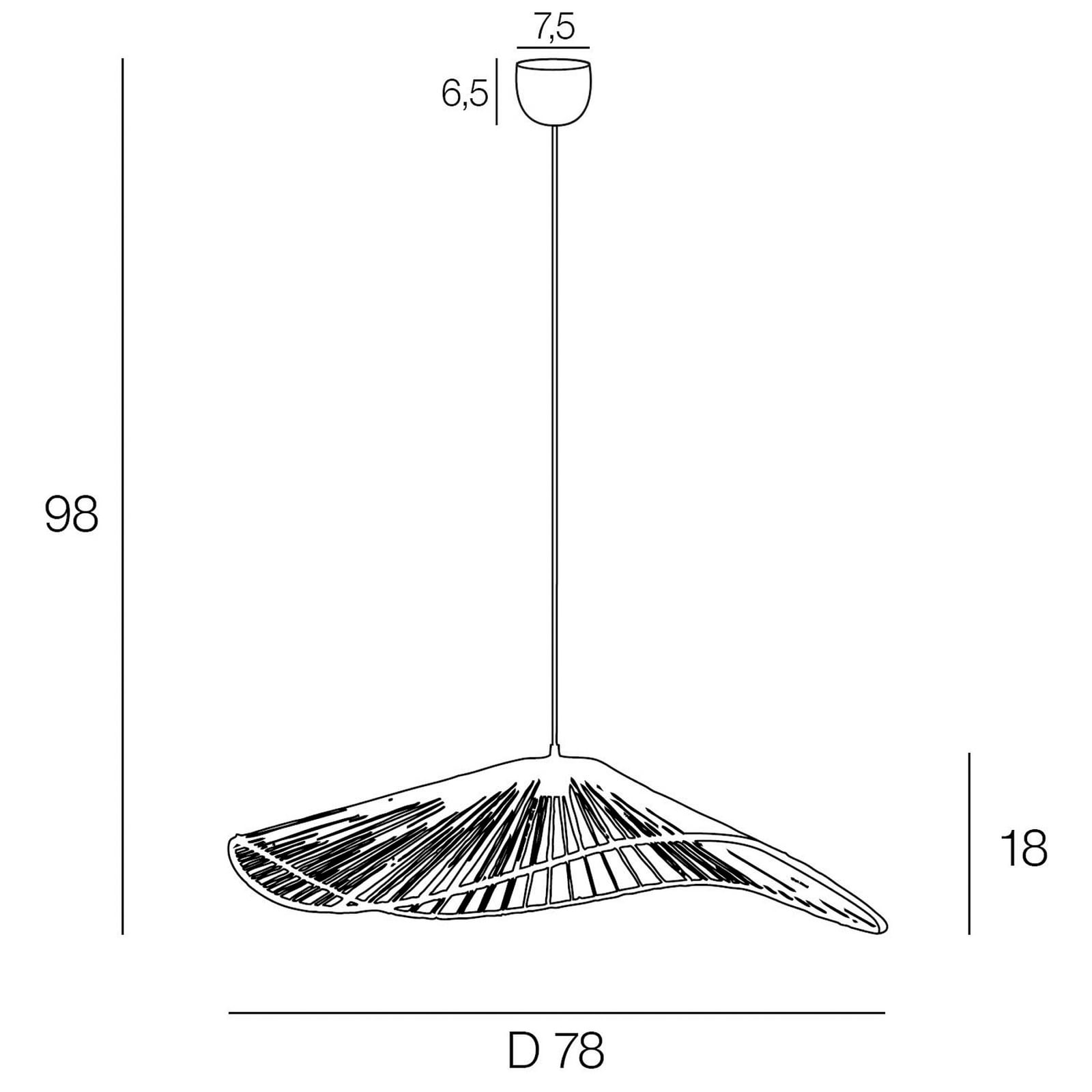 Lampada a sospensione Sahara, colore naturale, altezza 18 cm, carta - COREP SAS
