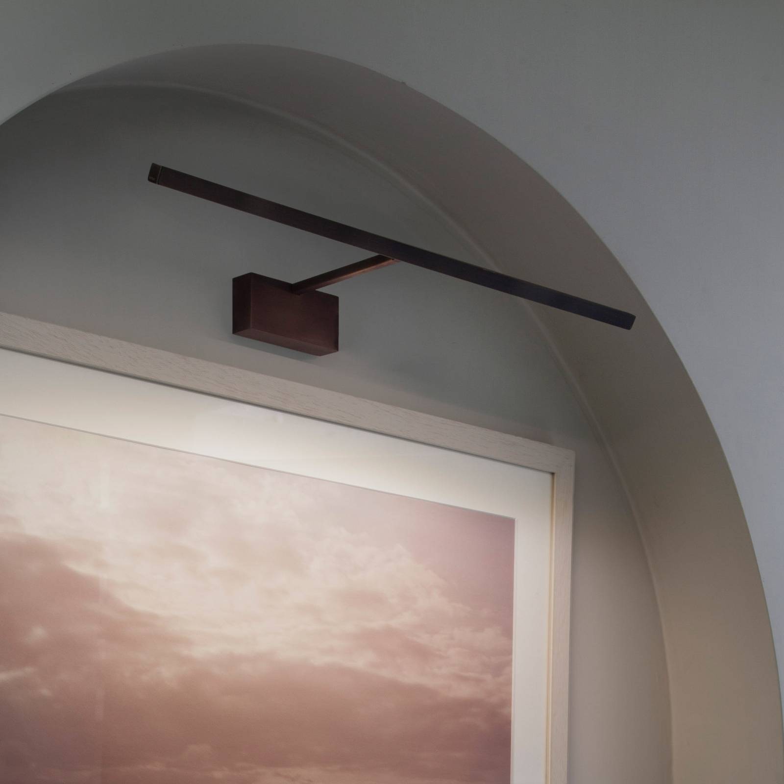 Astro Mondrian Frame Mounted 600 wall lamp bronze, for Living / Dining Room, aluminium, 8.1 W, energy efficiency: F, W: 60 cm, H: 26.5 cm