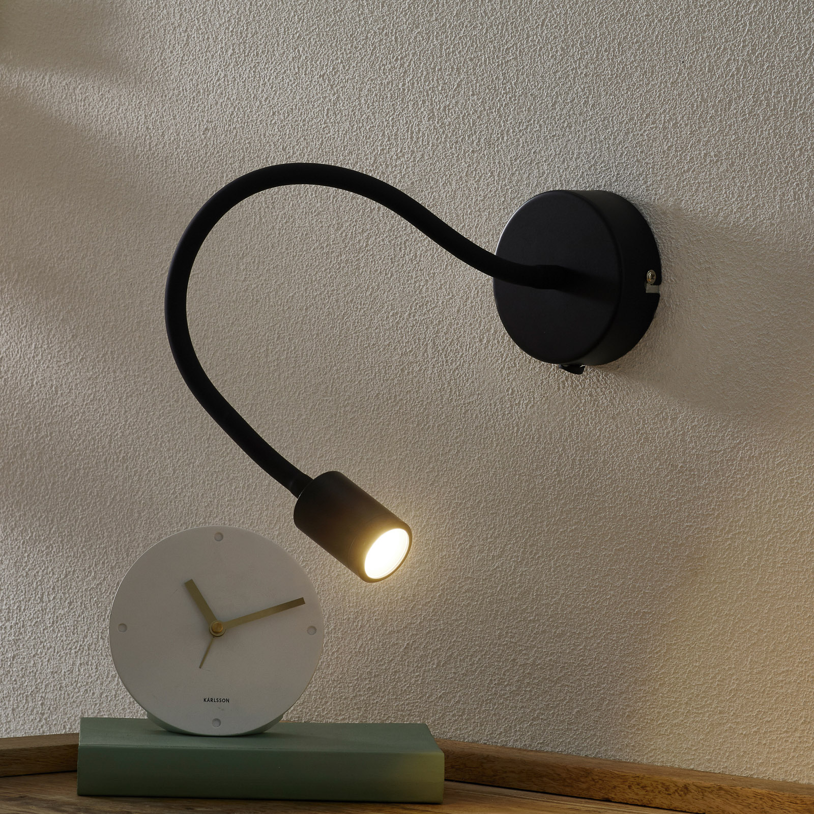 afstuderen Fabel Redelijk Flexibele LED wandlamp Focus, zwart | Lampen24.be