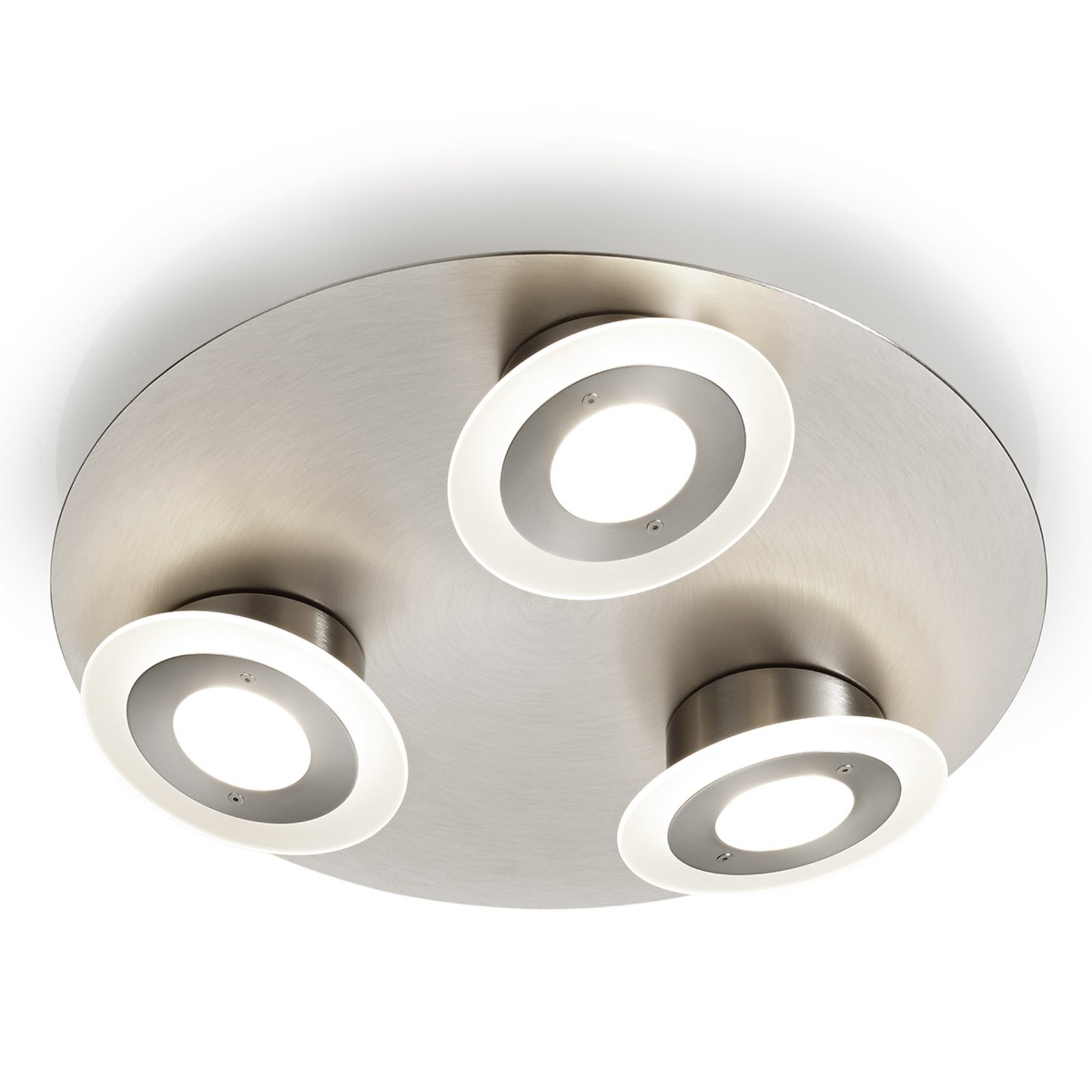 Knapstein Three-bulb LED ceiling light Alida, for Living / Dining Room, metal, glass, 8 W, energy efficiency: A+