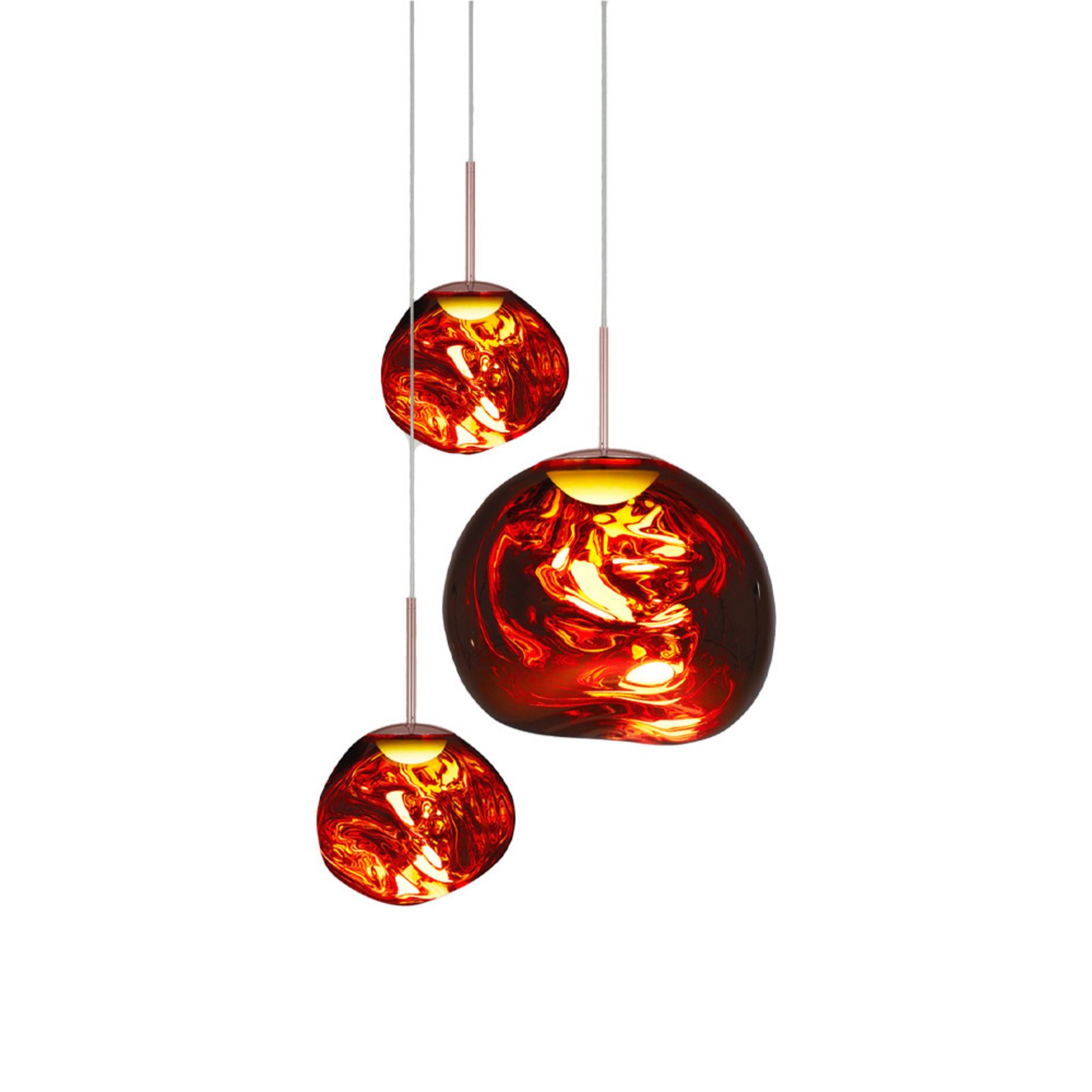 Melt Trio Round LED Függőlámpa Copper - Tom Dixon