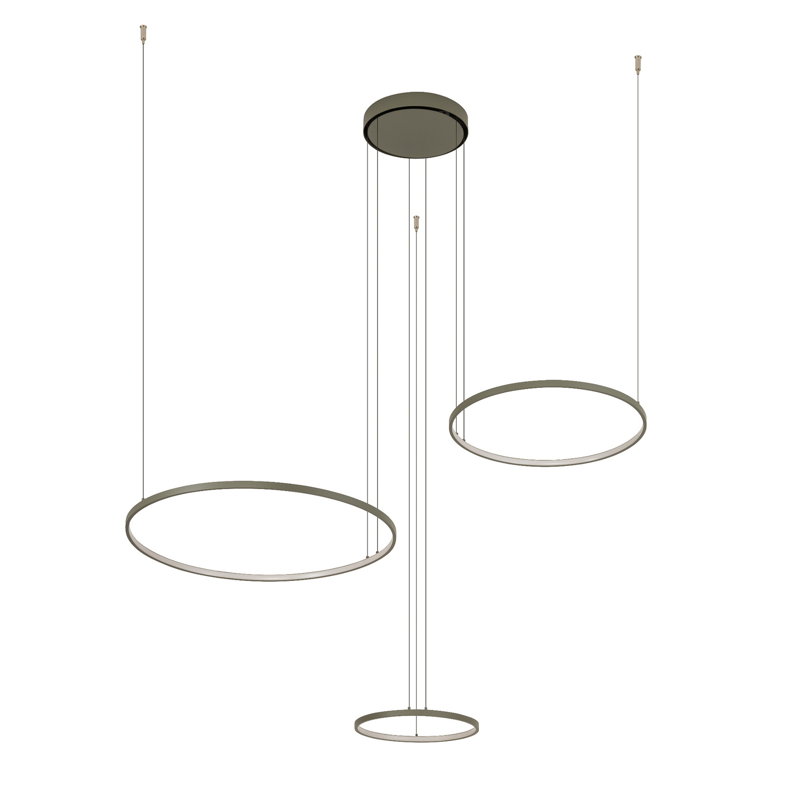 LED-Hängeleuchte CIRCOLO, olivgrün, Ø 30/45/60 cm, 3-flammig