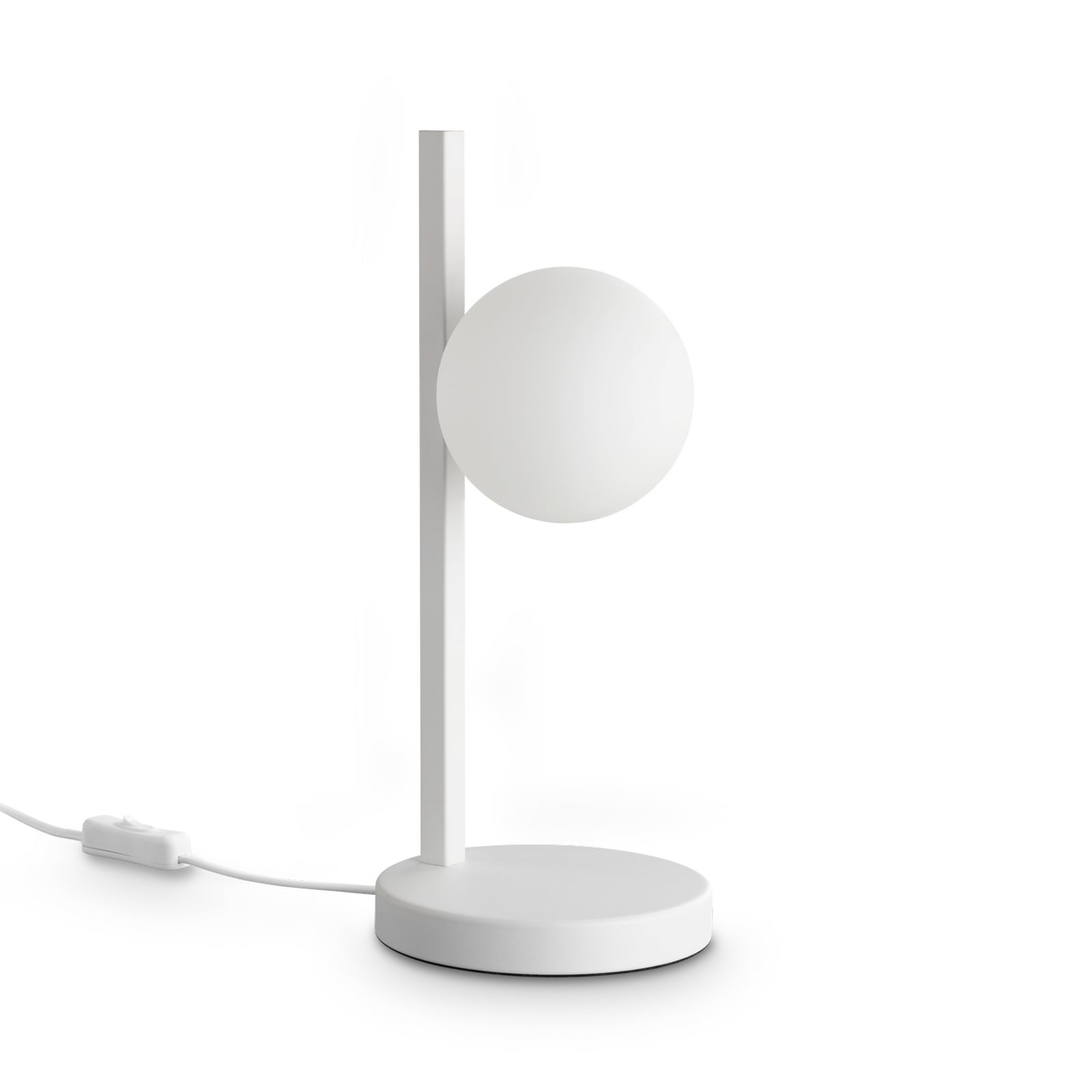 Stolová lampa IDEAL LUX Binomio, biela, výška 38 cm, kovová