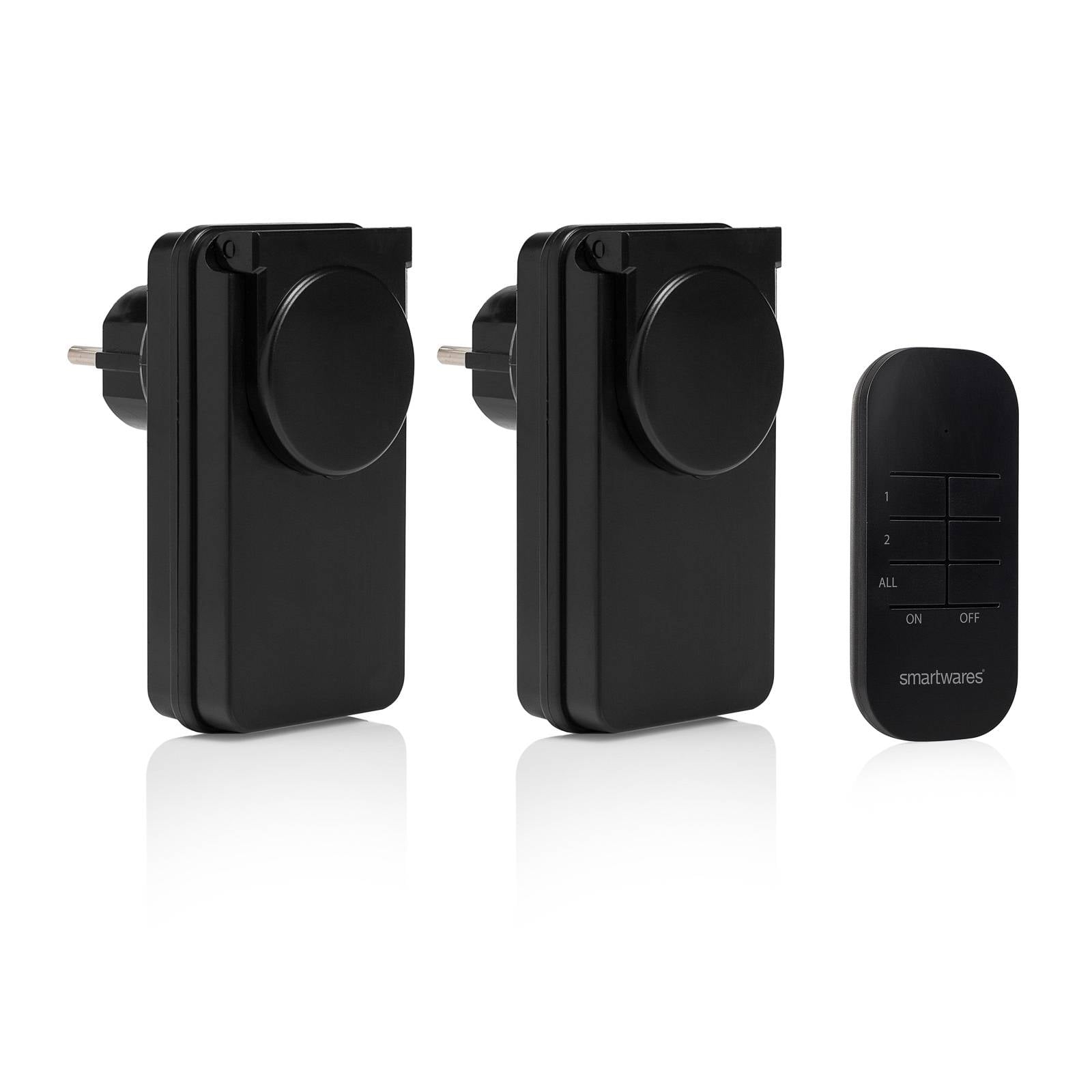 Smartwares - Funksteckdosen 2er Set außen mit Fernbedienung - IP44 Funkschalter