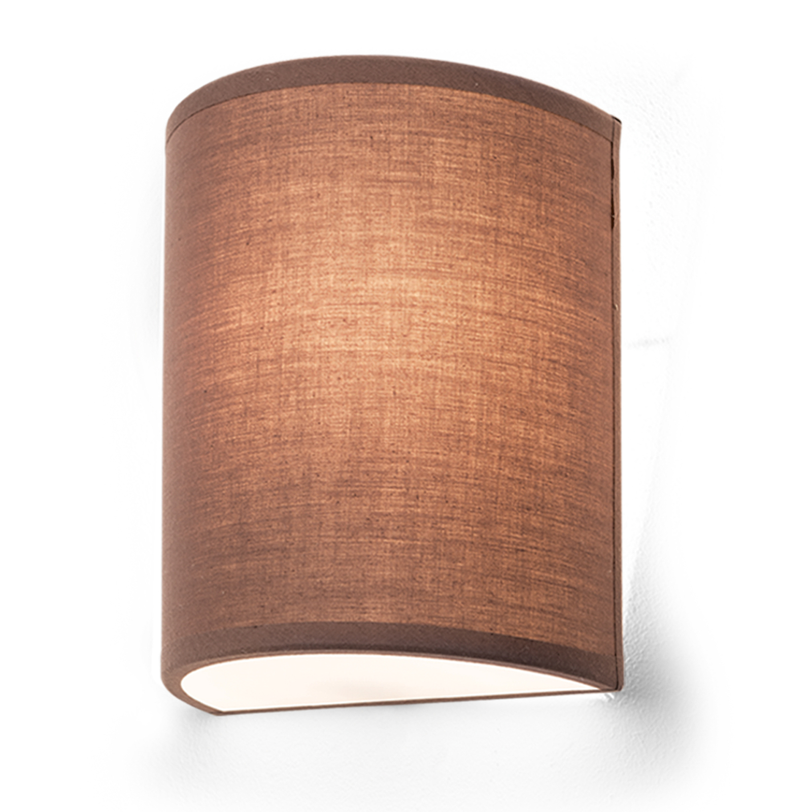 Ufo wall light with a linen lampshade, brown