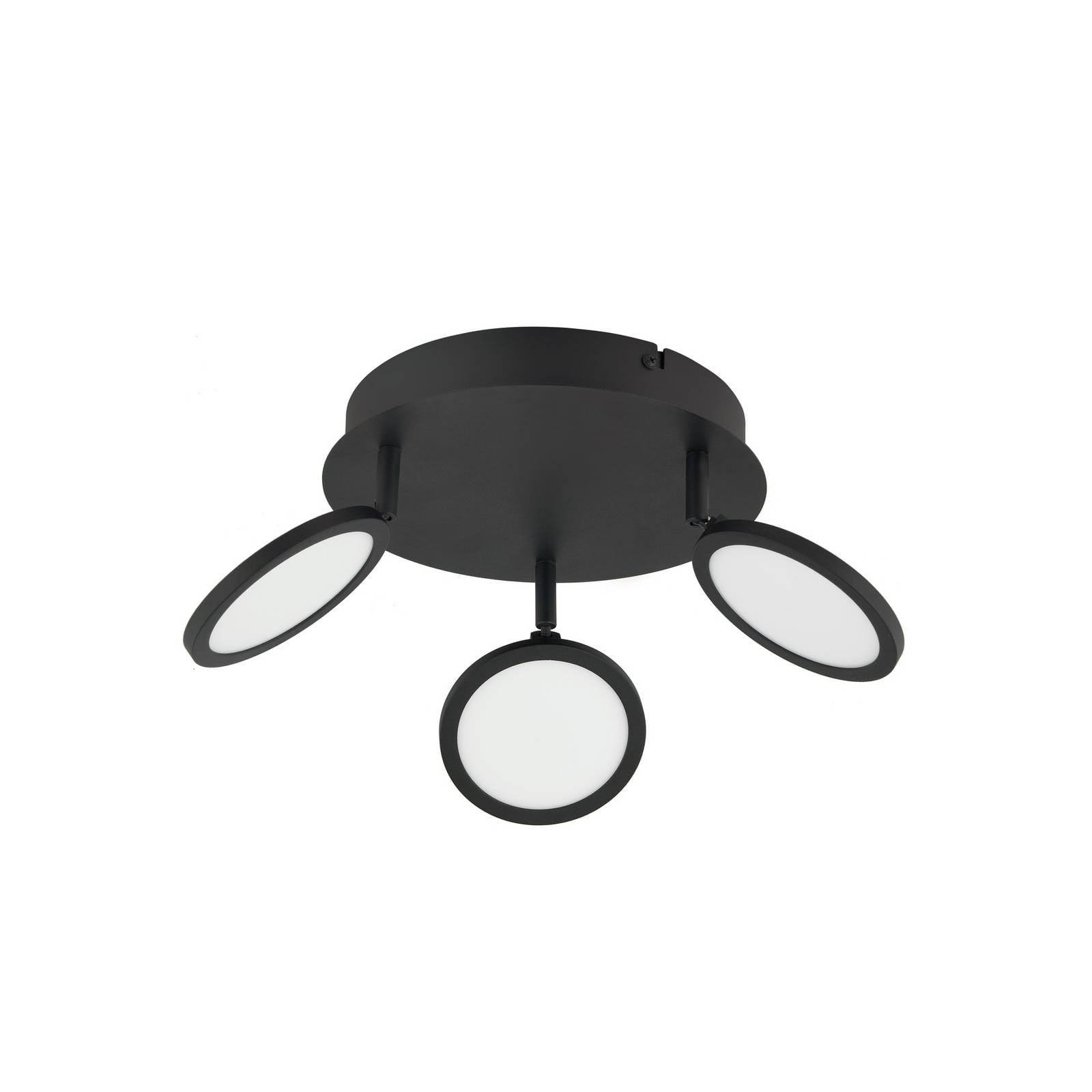 Lindby LED-Deckenleuchte Manel, schwarz, Eisen, Ø 22 cm